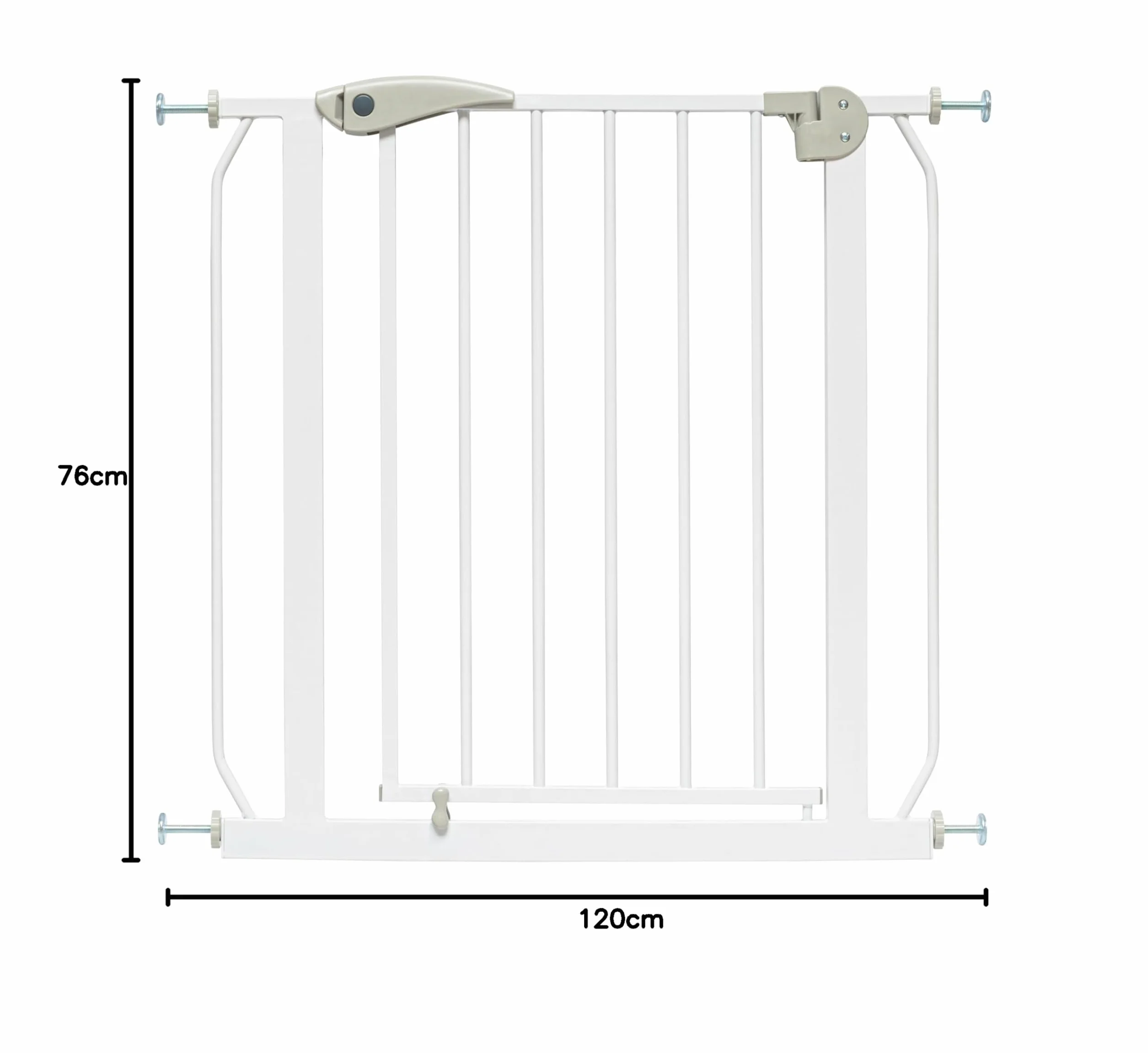 Berrin Cancelletto per Bambini di Sicurezza 120-130 cm Metallo Bianco 90° Stop