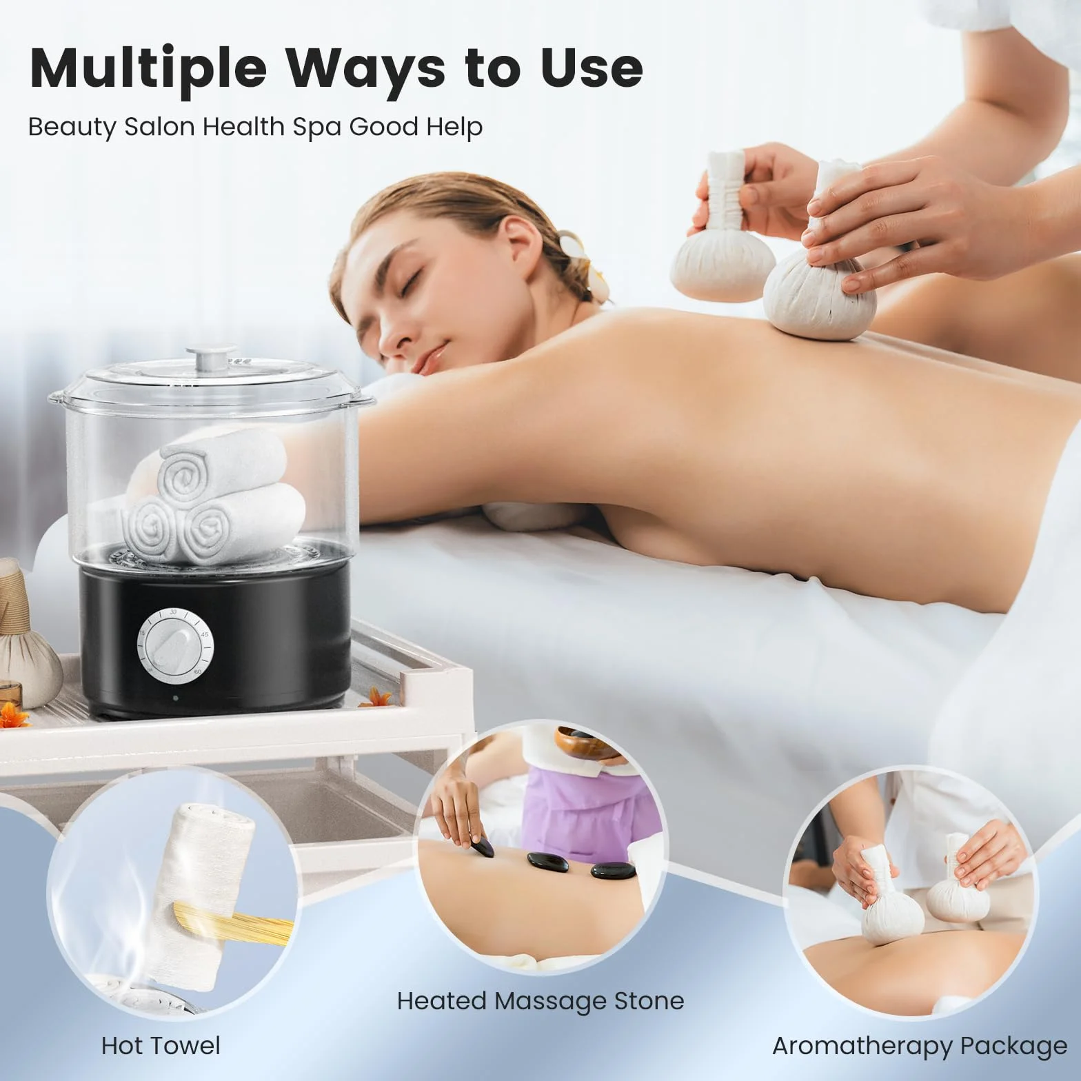 Sunowl Scaldasalviette Elettrico, Scalda Salviette con Clip Riscaldamento Rapido a 202 F in 10 Minuti, Scalda Asciugamani per Spa/Viso/Uso Domestico