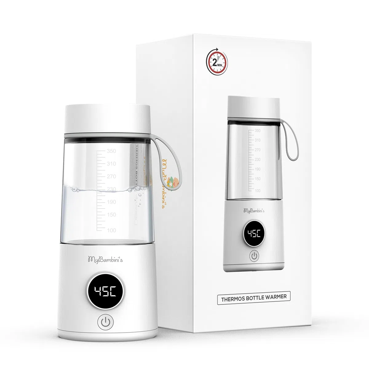 Scaldabiberon thermos di MyBambini scaldabiberon thermos per bambini in viaggio, scaldabiberon ricaricabile, riscaldamento rapido, 4 impostazioni di temperatura, riscalda fino a 8 biberon