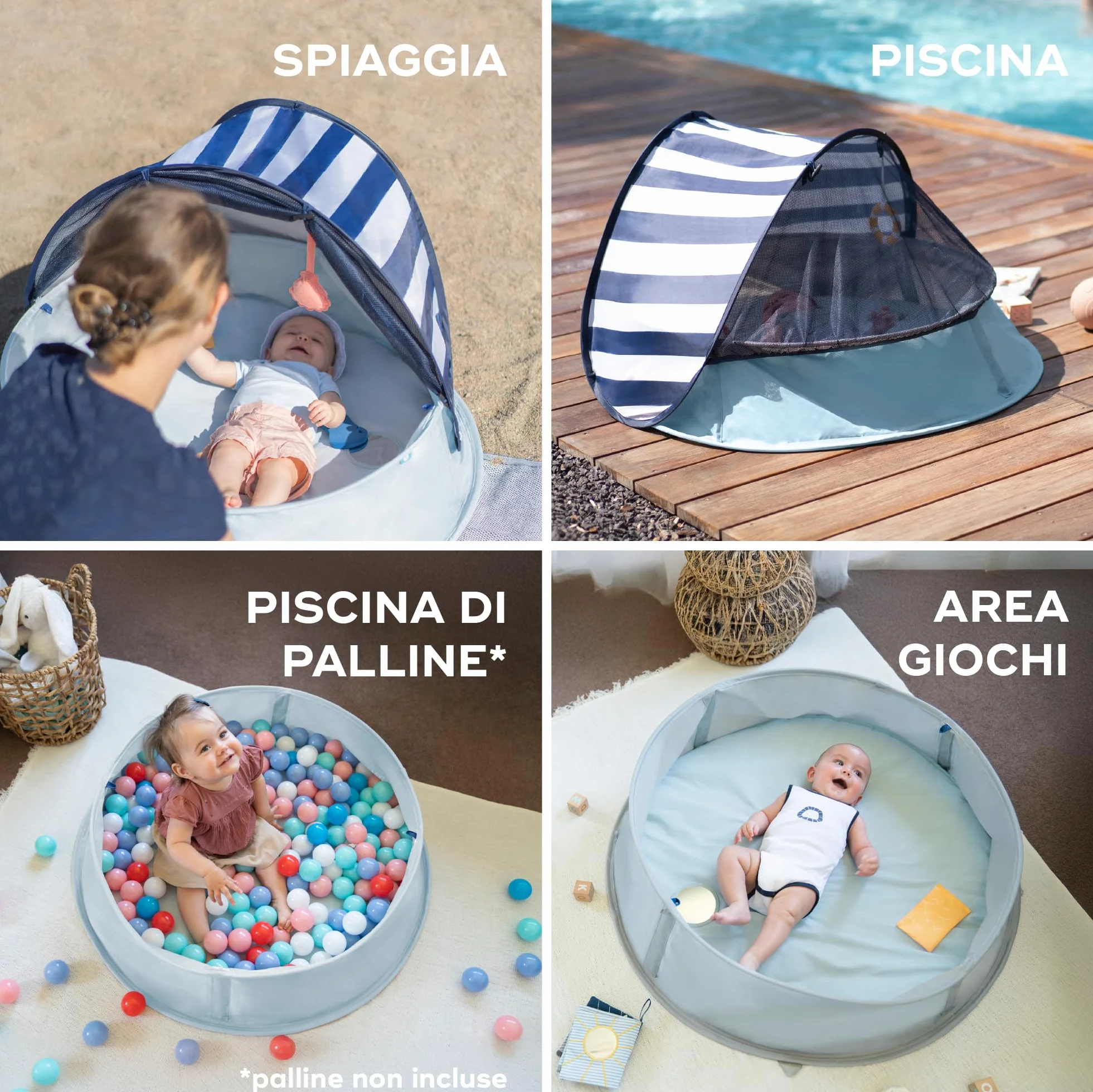 Babymoov Aquani Box Giochi & Piscina anti-UV SPF 50+ Marinière