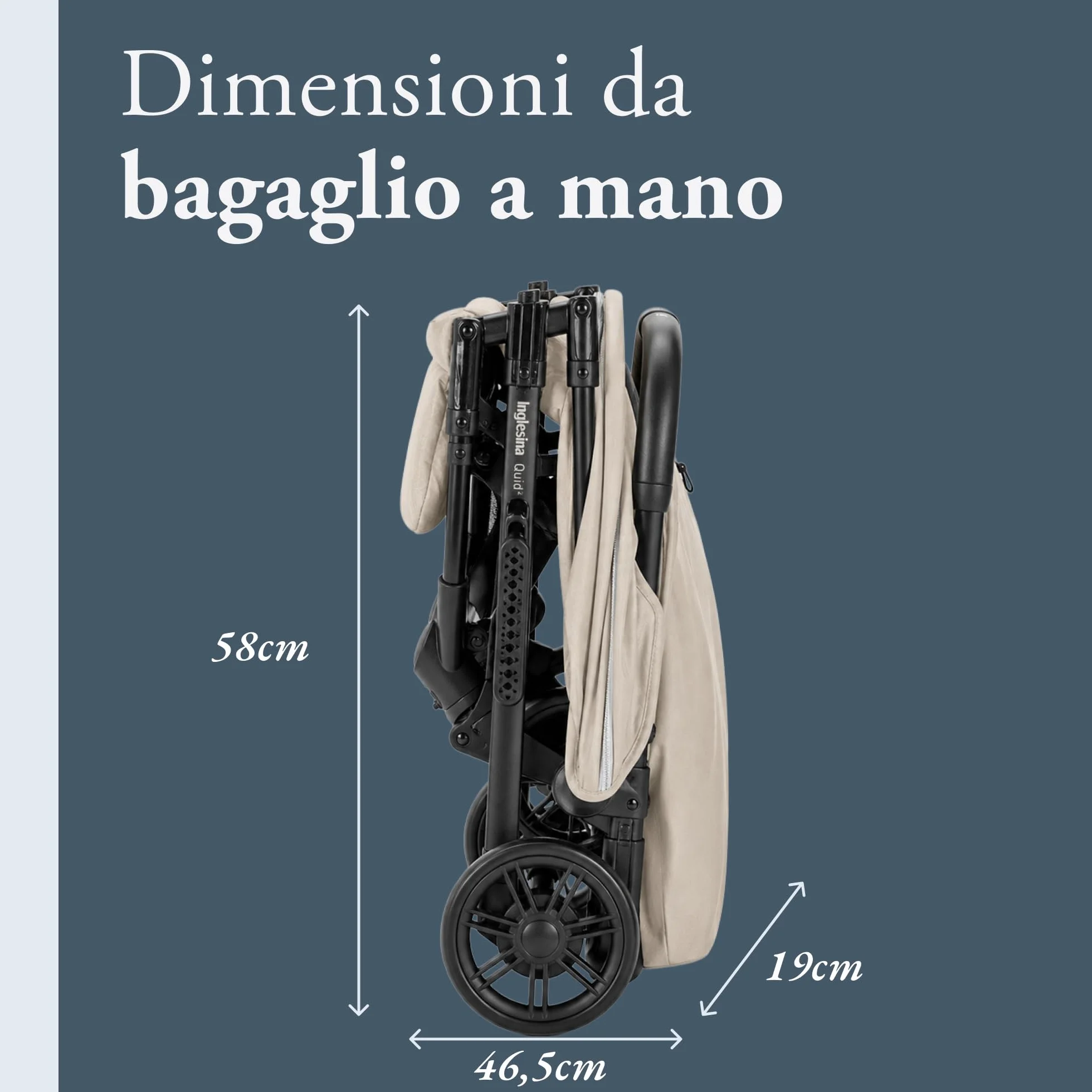 Inglesina Passeggino leggero Quid 2, 22kg, Compatto, Alpaca Beige