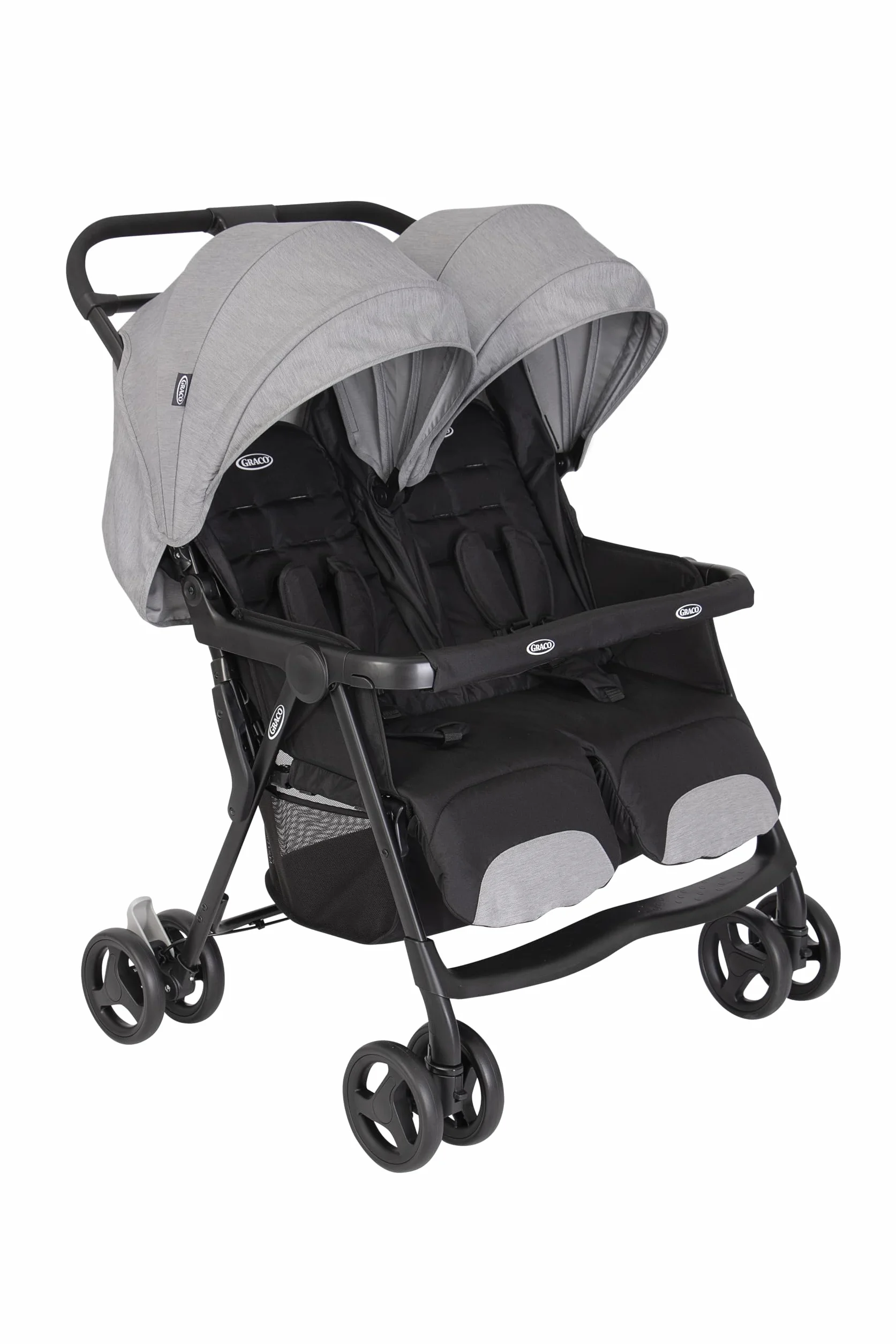 Graco DuoRider Passeggino Doppio leggero due sedute affiancate dalla nascita a 3 anni max 15 kg Steeple Gray