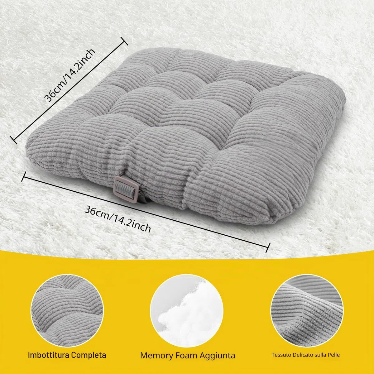 Rialzo Cuscino per Bambini 2 Pezzi, Rialzo da Sedia per Bambini per Sedia Seggiolino Regolabile Lavabile Smontabile con Cinghie Regolabili per Sedia da Pranzo (Grey)