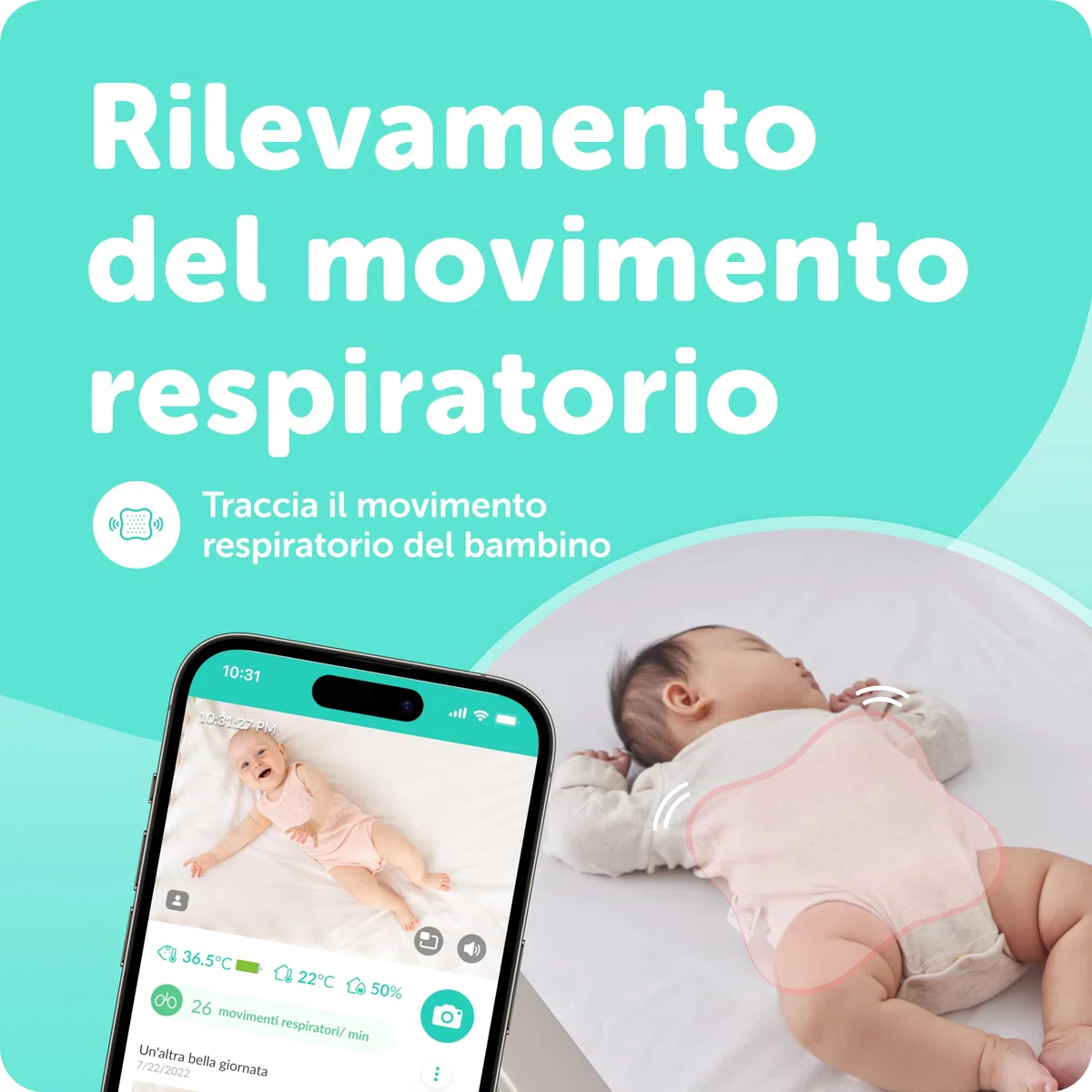 CuboAi Sleep Sensor Pad - Monitoraggio in tempo reale del micro-movimento del bambino e rilevamento del movimento con avvisi di sicurezza AI proattivi | Deve essere abbinato a CuboAi Baby Monitor