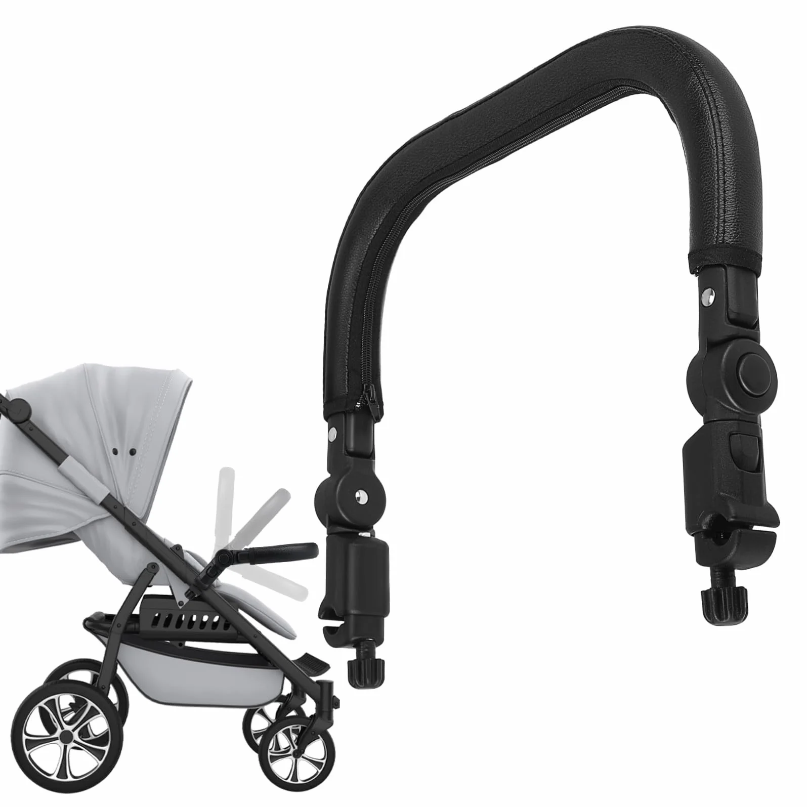 Toyvian Barra Paraurti Universale Per Passeggino Maniglia Bracciolo Sostituzione Barra Trasversale Pelle Pu Nera Paraurti Bracciolo Passeggino Maniglia Staccabile Del