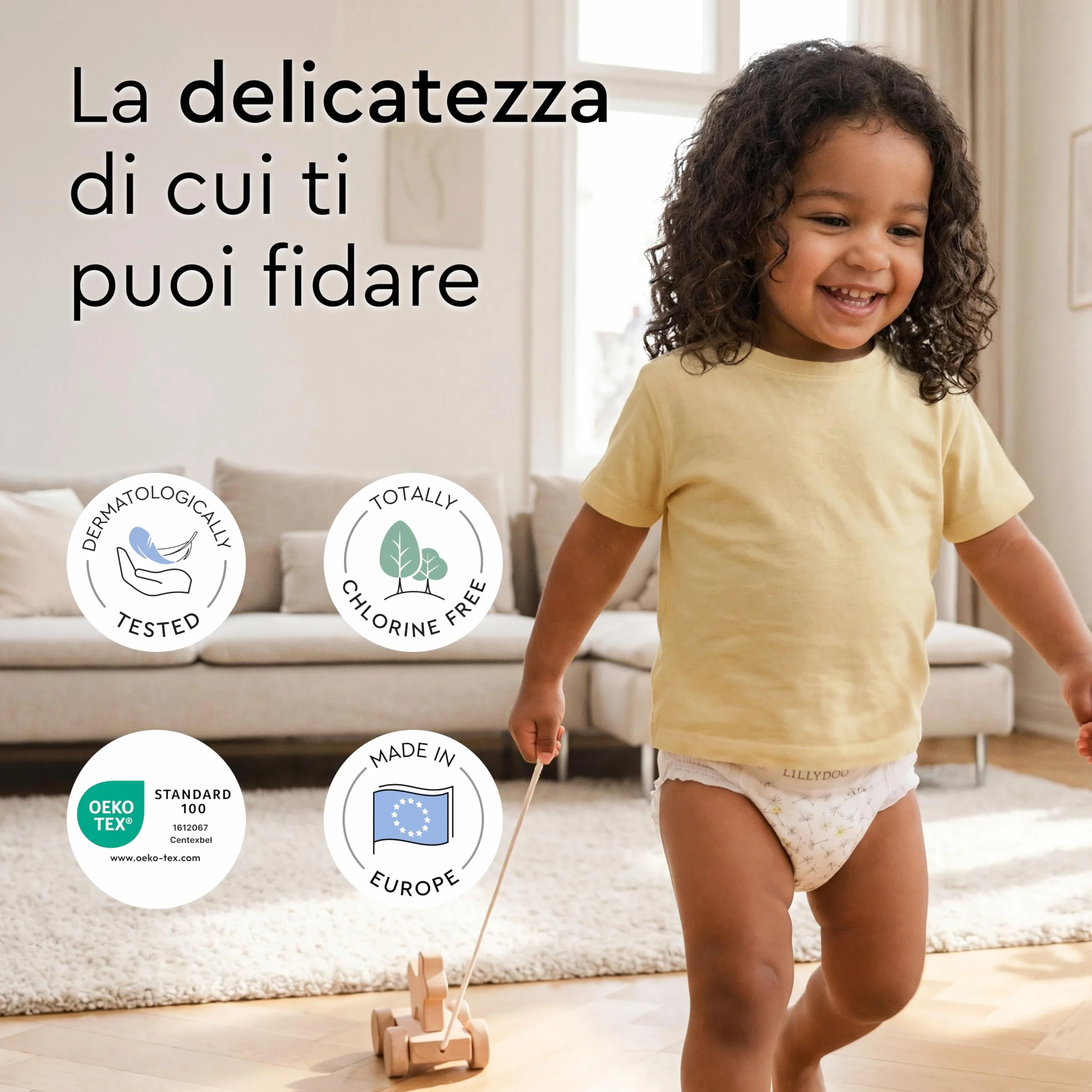 LILLYDOO Pannolini a mutandina Taglia 5 (11+ kg) 132 unità, massima protezione, 0% profumi, per pelli sensibili
