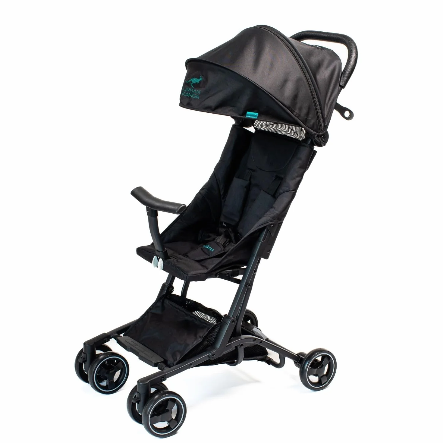Urban Kanga Bandicoot Passeggino da Viaggio Ultraleggero Pieghevole Compatto fino a 22 kg con Tracolla Copertura Protettiva Midnight Black