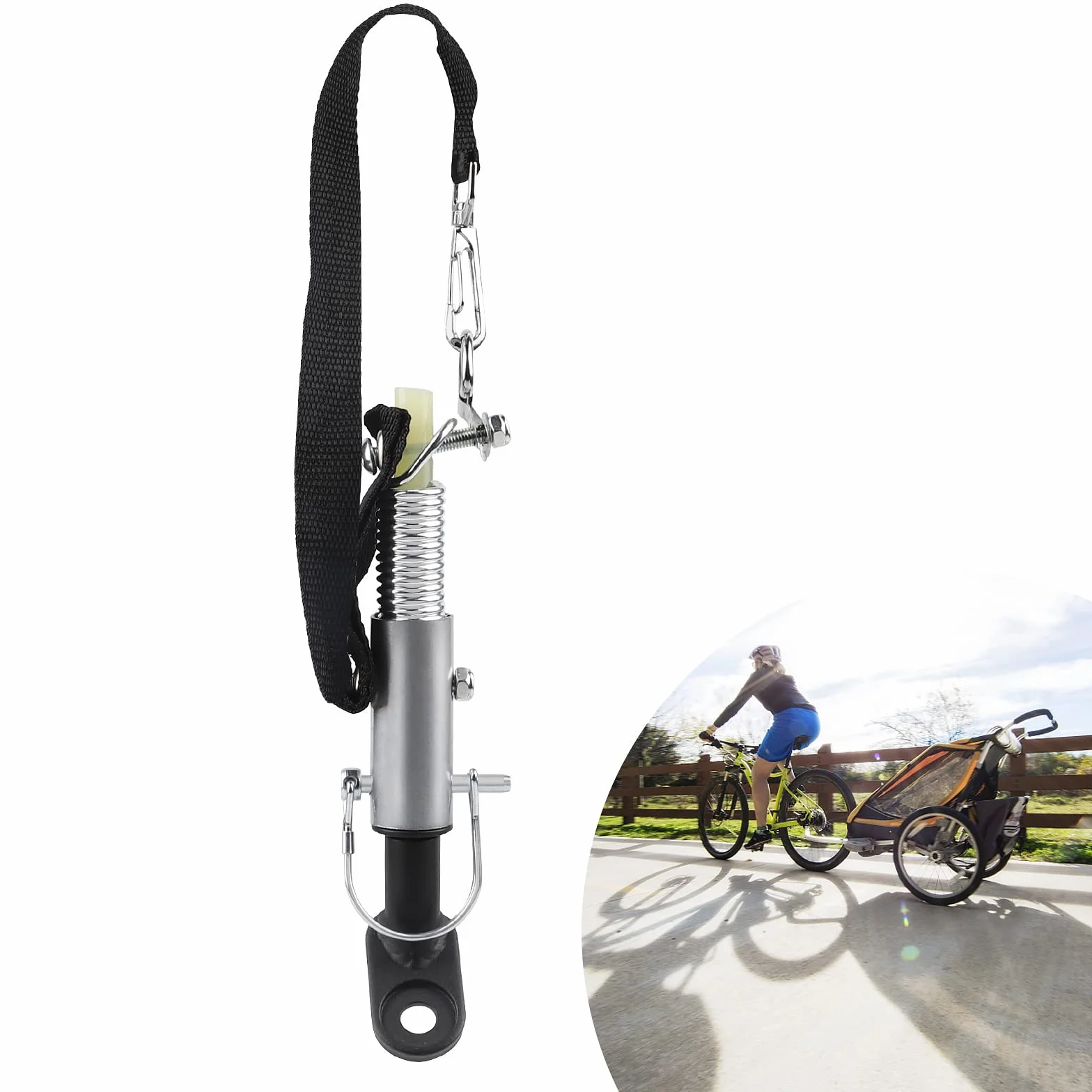 EXLECO 45° Attacco per Rimorchio Doppia Protezione, Universale Accoppiatore in Acciaio per Rimorchi Bicicletta