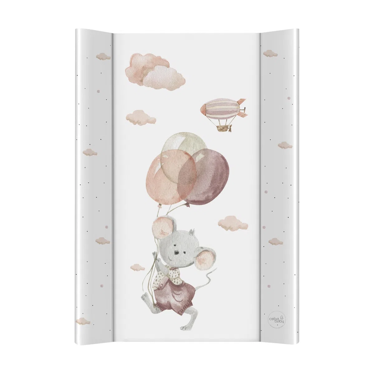 Ceba Baby® Fasciatoio Materassino - Fasciatoio neonato morbido - 70x50 cm - 2 Cunei Cuscino Fasciatoio Lavabile per bambine e bambini - certificato Öko-Tex - Topo