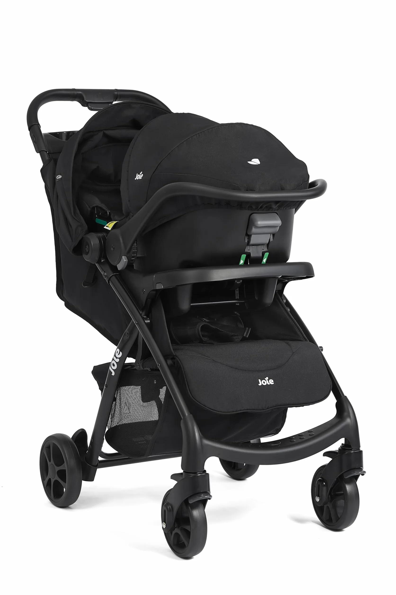 Joie i-Muze lx sistema da viaggio chiusura assistita compatta reclinazione orizzontale fronte mondo seggiolino i-Juva incluso 0-15 kg raven