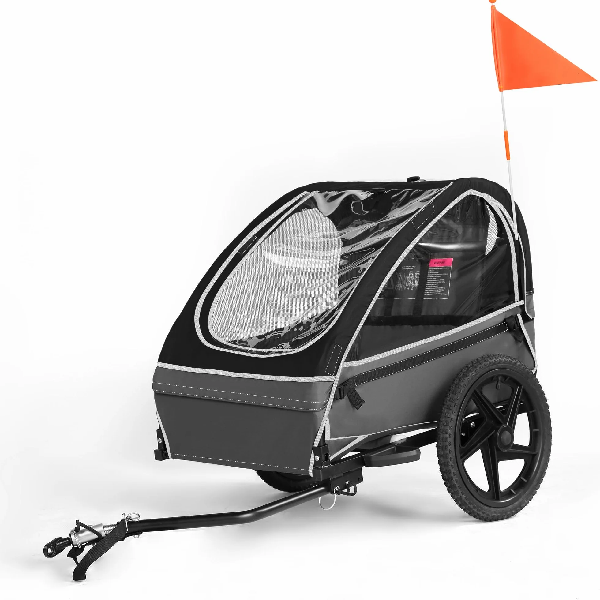 Pieghevole Rimorchio per Bicicletta 2 in 1 con Sospensione per Bambini 1-2, Passeggino con Grande Spazio di Archiviazione, Funzione Jogger