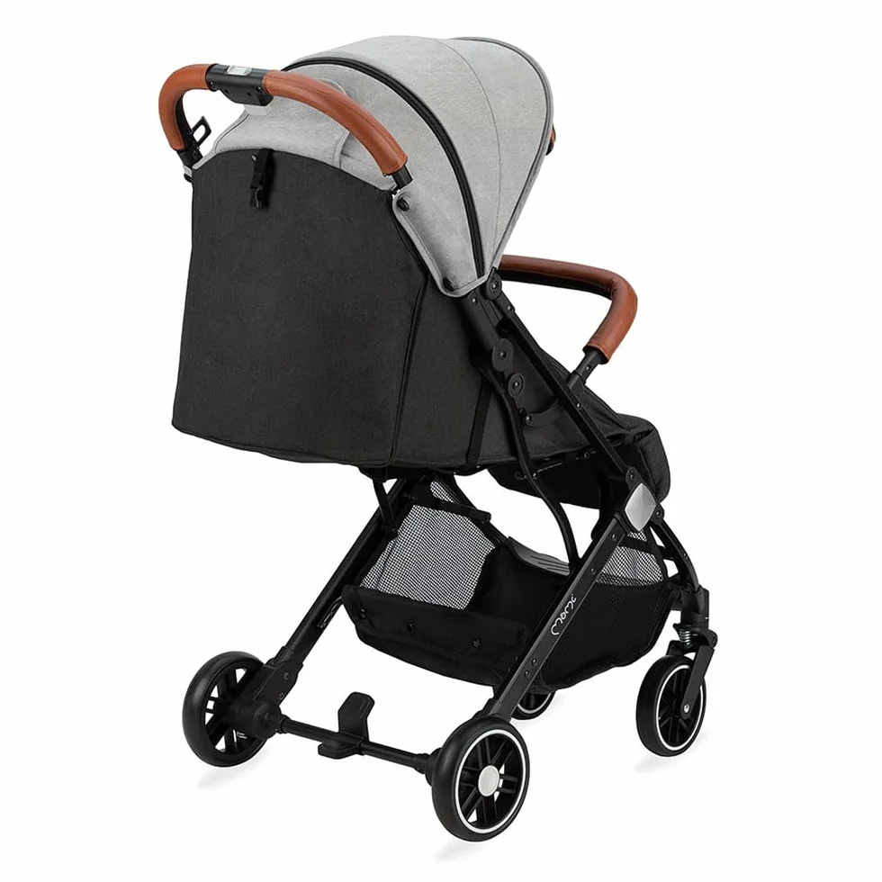 MoMi ESTELLE Passeggino Leggero pieghevole da viaggio 6 mesi 15 kg cinture 5 punti schienale reclinabile ruote EVA
