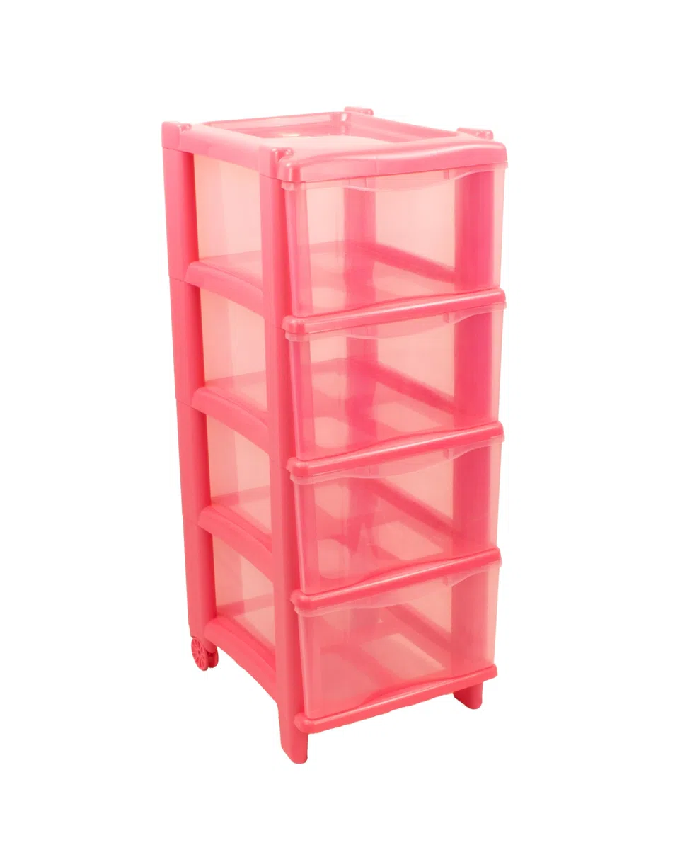 GIO'STYLE Cassettiera Essential Cassie Bimbo | 4 Cassetti | Rosa | H 76 cm | Made in Italy