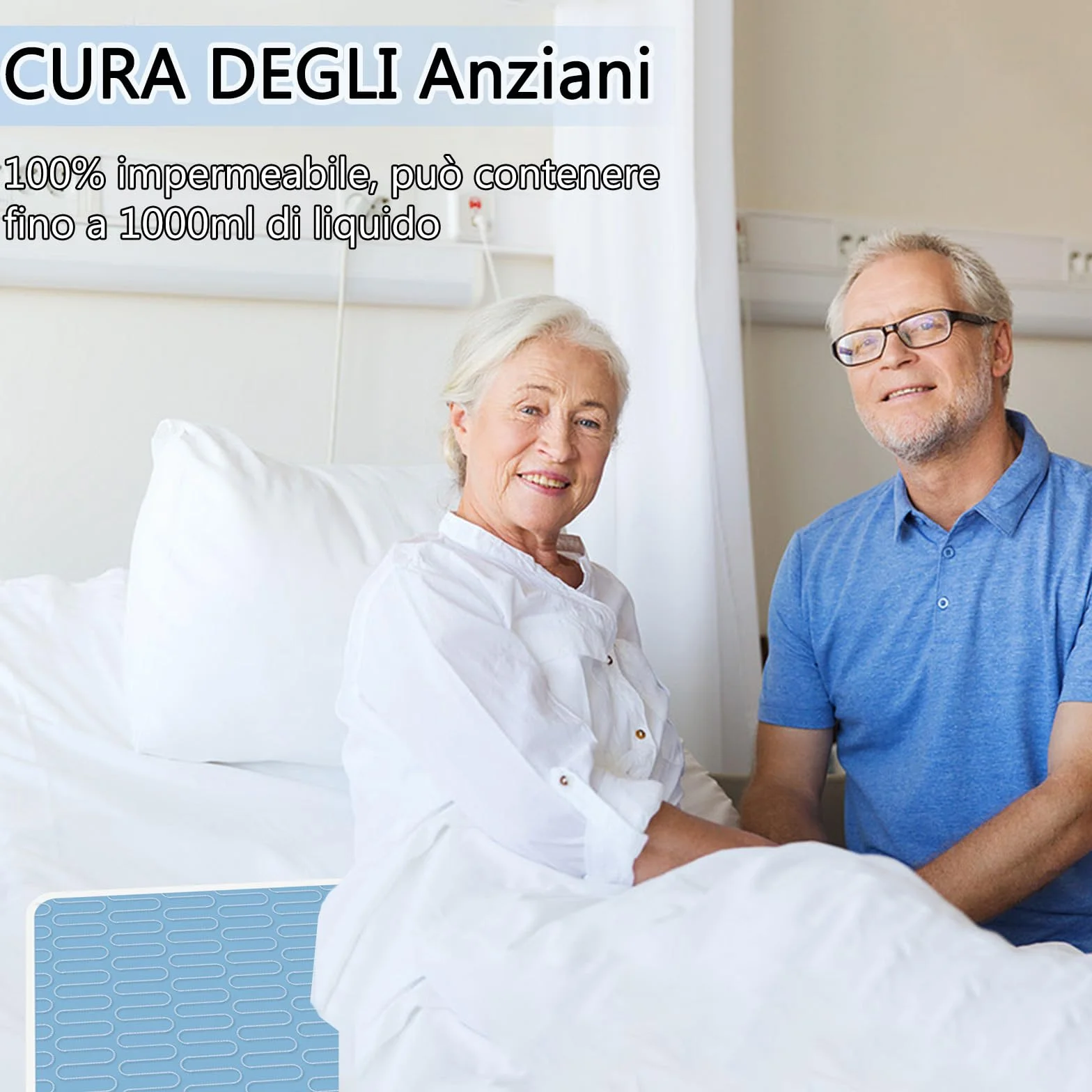 85 x 130cm Cuscinetti letto per incontinenza(Set di 4), Lavabile e Riutilizzabile Materasso Impermeabile Pad, Pee Pads per Adulti, Bambini, Anziani e Animali domestici