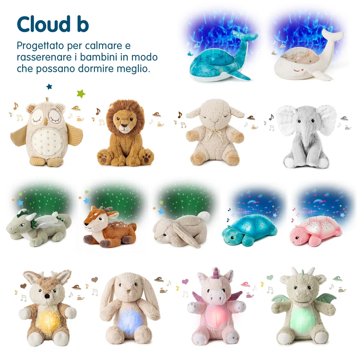 Cloud B Luce notturna musicale a forma di tartaruga rosa | 1 proiettore oceanico + 2 rumori bianchi + 2 suoni rassicuranti | Sensore di pianto | Tranquil Turtle Rosa ricaricabile