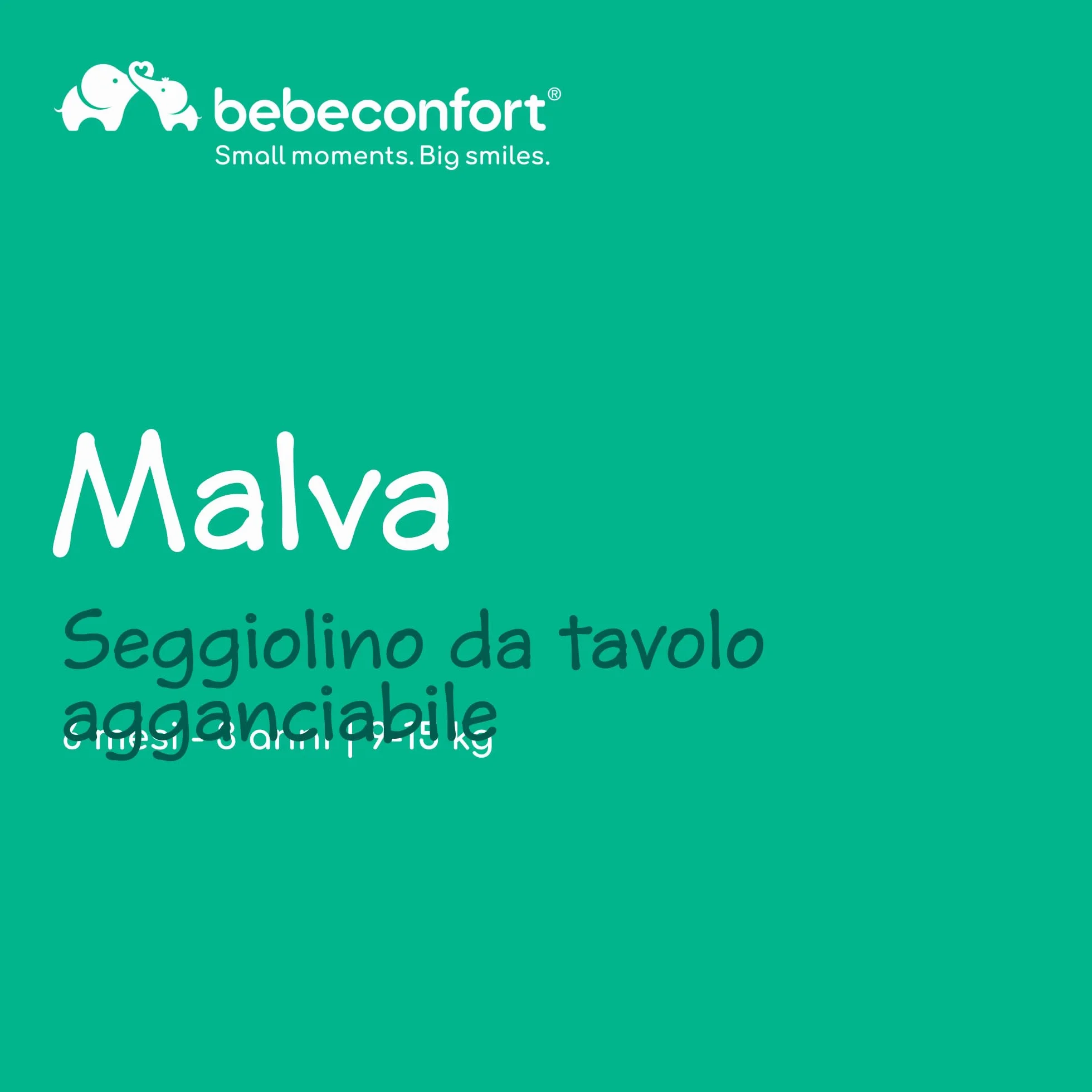 Bebeconfort Malva Seggiolino da Tavolo Pieghevole per Bambini 6 Mesi-3 Anni 15kg Mineral Grey