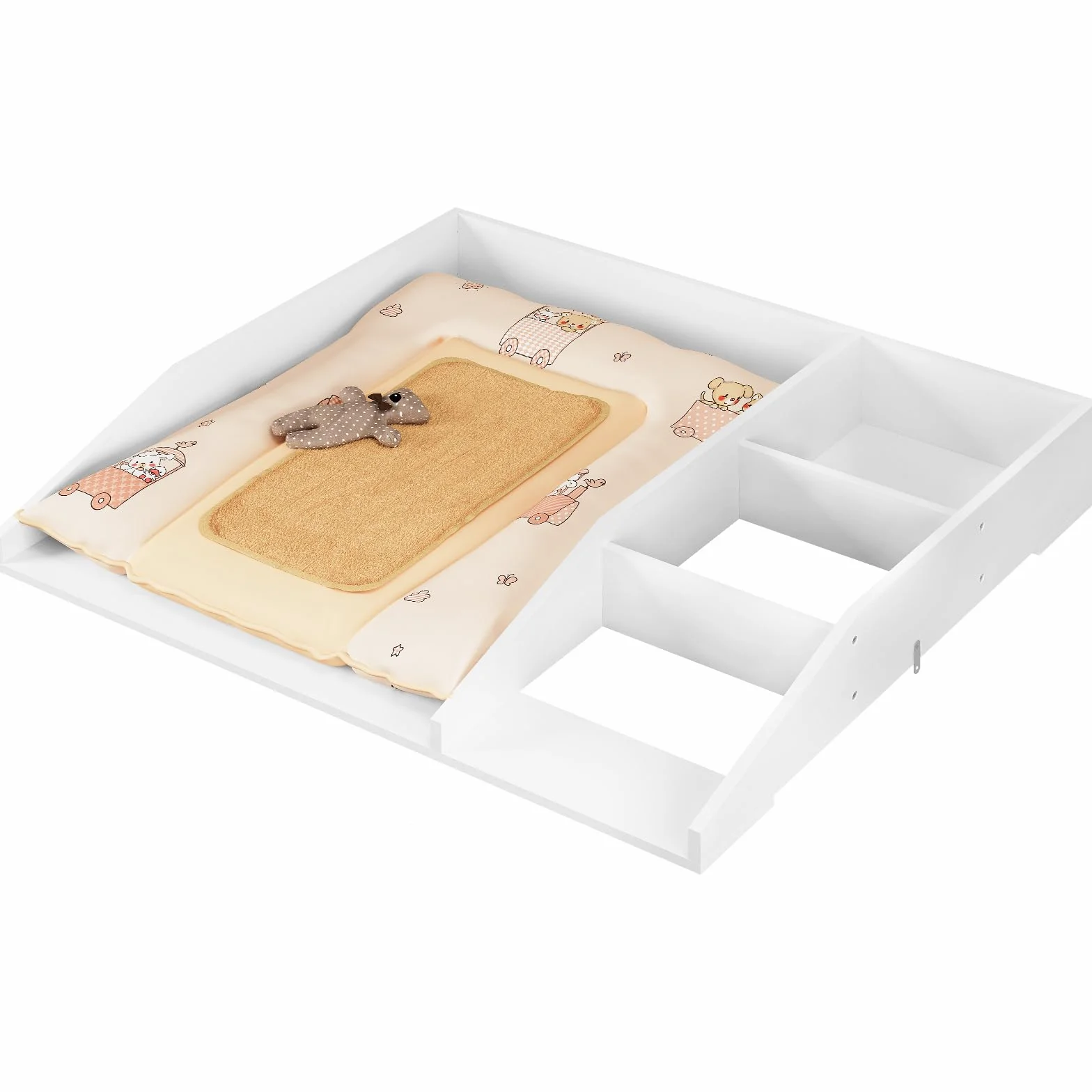 WOLTU Fasciatoio per Cassettiera in MDF 80x74,5x13,5 cm Salvaspazio Altezza Regolabile Bianco
