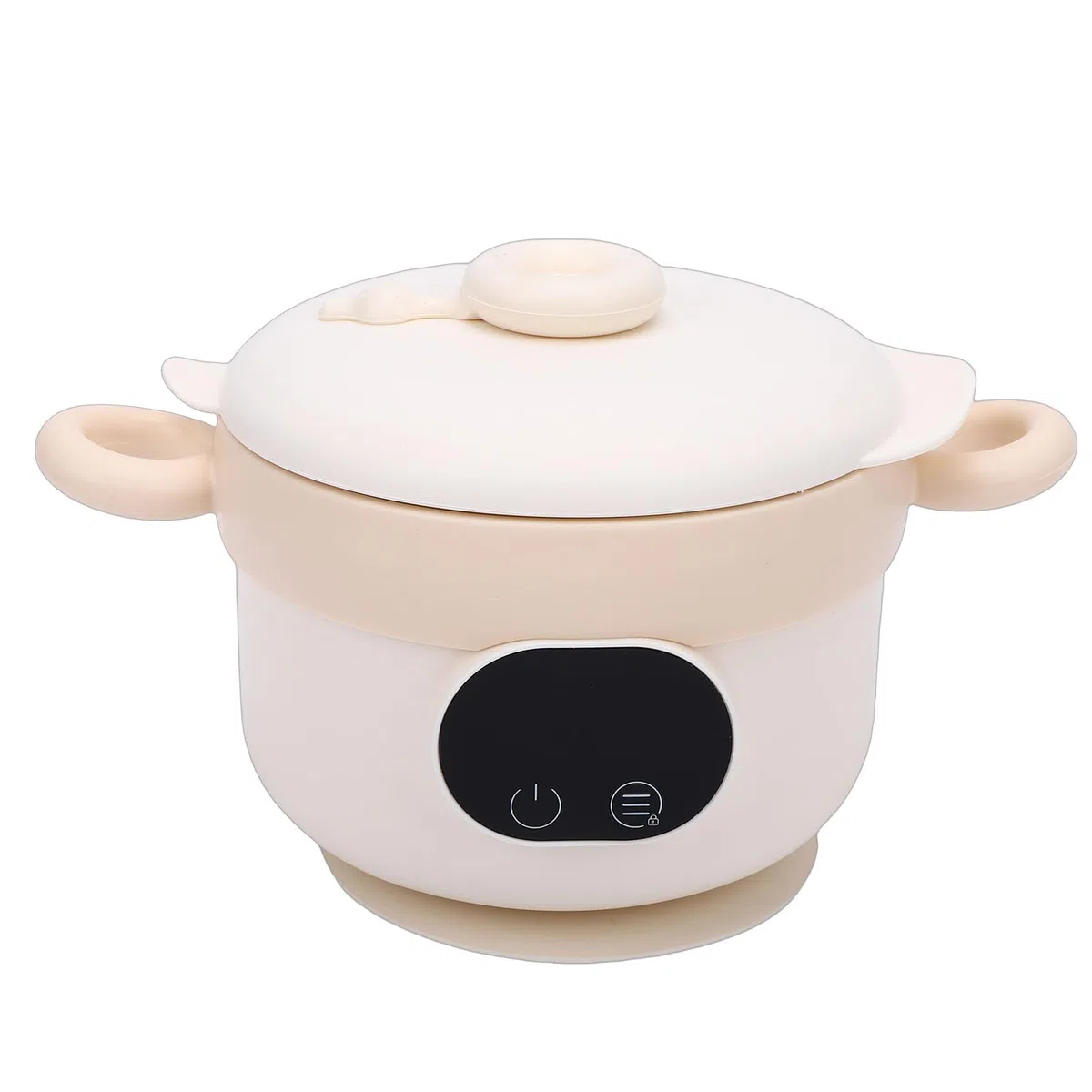 Ejoyous Ciotola per Alimenti Intelligente, Acciaio Inossidabile 304, Riscaldamento Rapido, capacità 470 Ml, Perfetta per Neonati e Bambini Piccoli (Color crema)