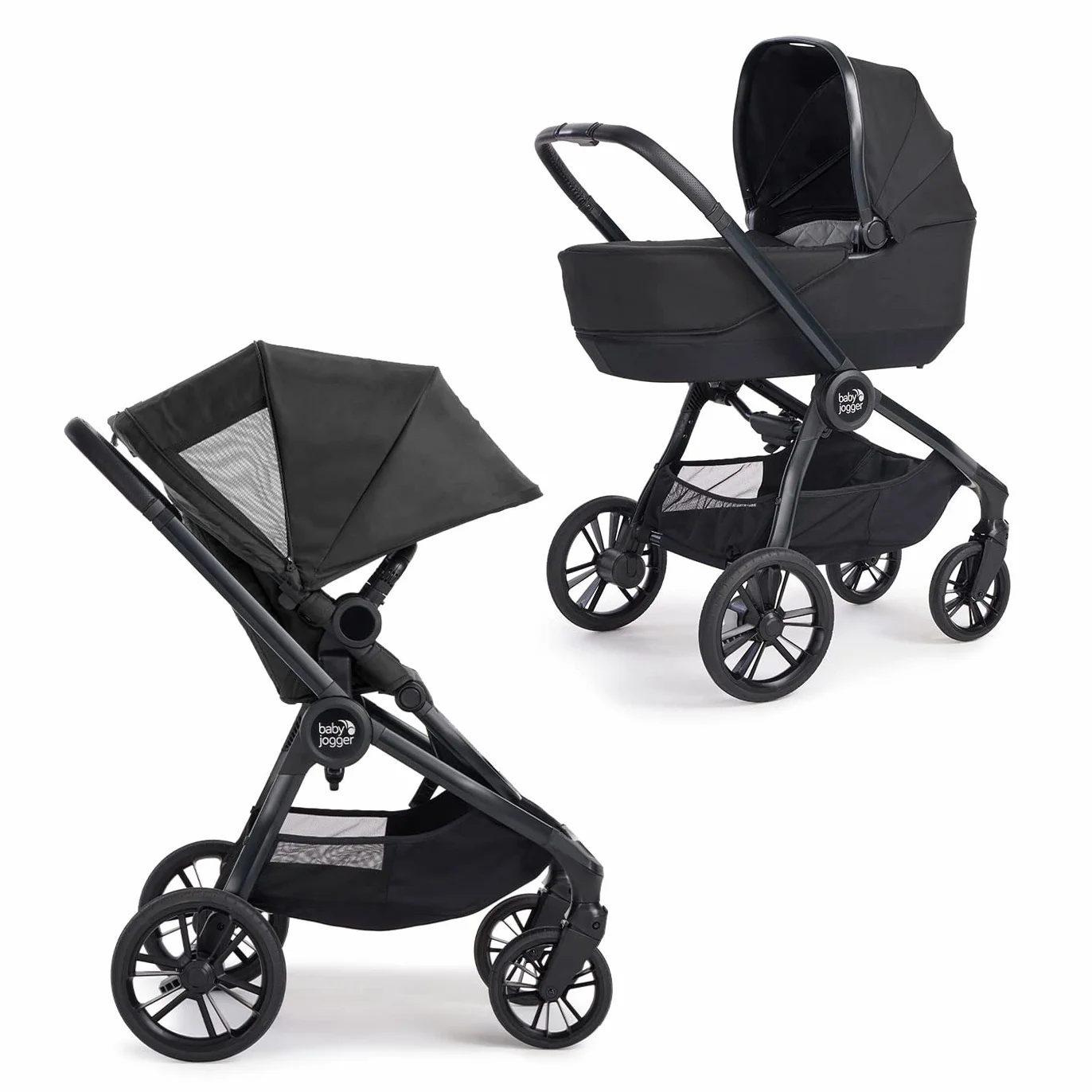 BABY JOGGER City Sights carrozzina passeggino due in uno seduta reversibile compatto leggero 22 kg Rich Black