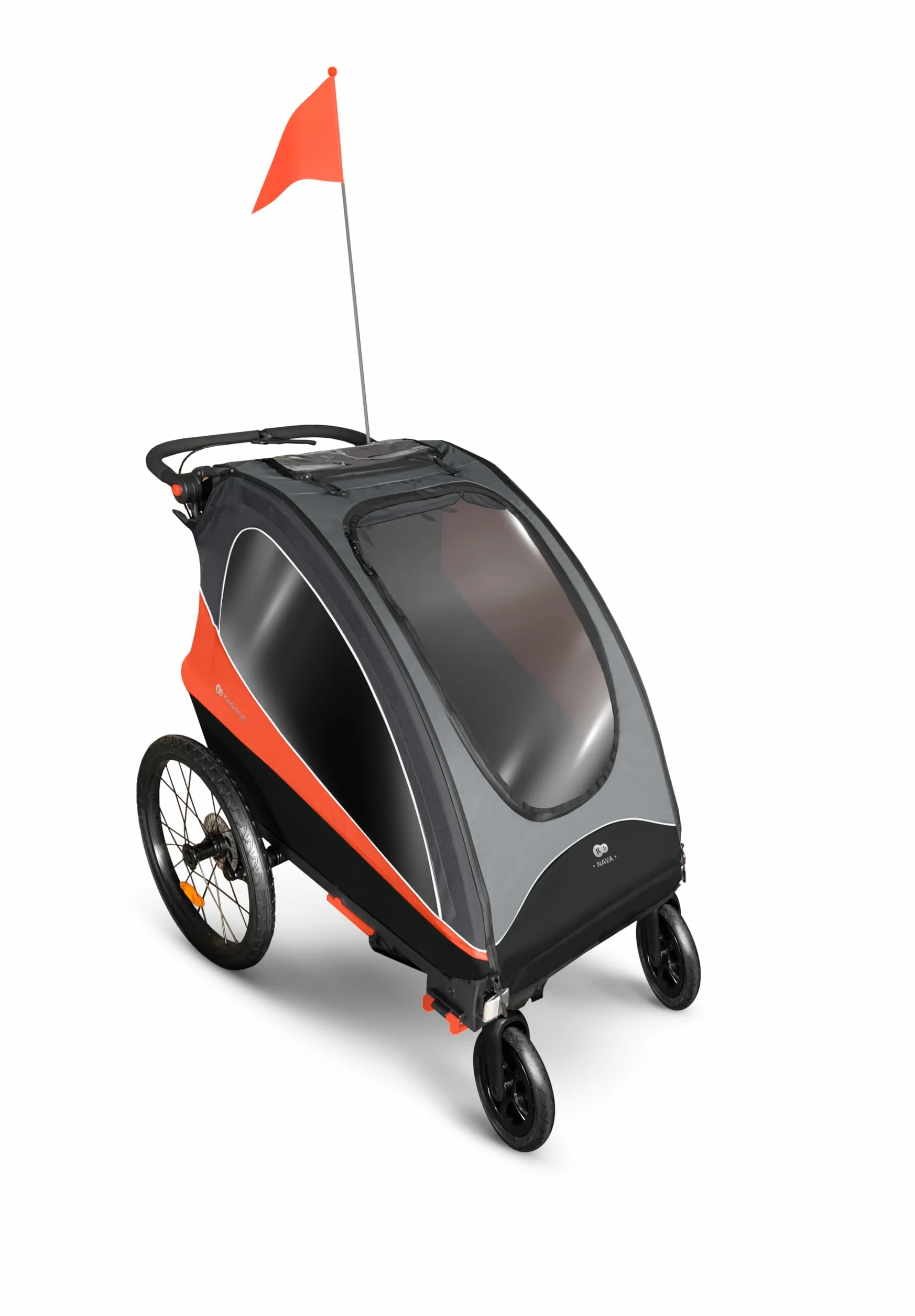 Kinderkraft NAVA 3 in 1 Passeggino Jogger Carrozzina Rimorchio per bambini 2x22 kg Arancione