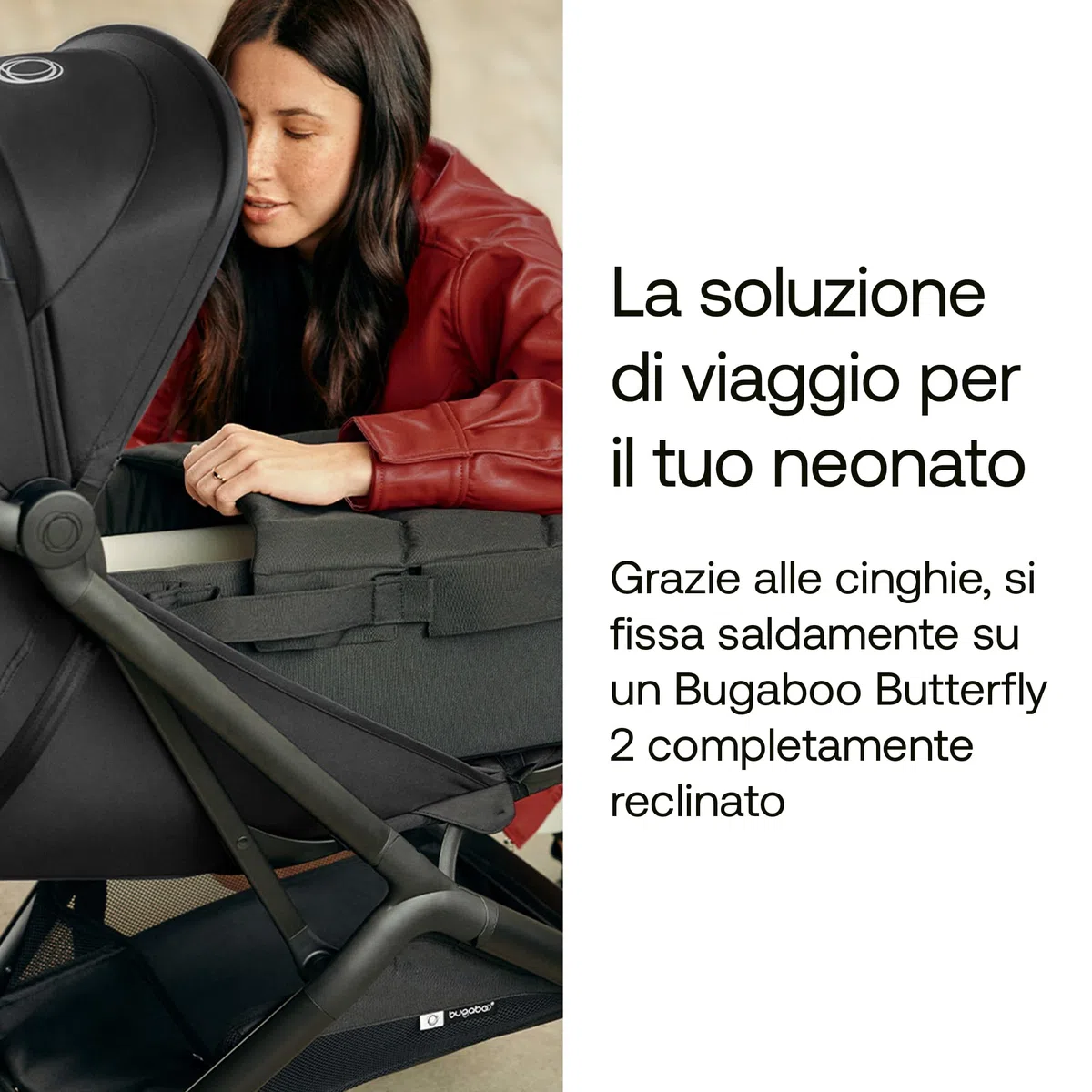 Bugaboo Baby Nest, Culla Portatile 2in1 e sacco a pelo con manici, diventa materassino di cotone e tappeto da gioco, compatibile con passeggini, reclinabile per neonati – Heritage Black