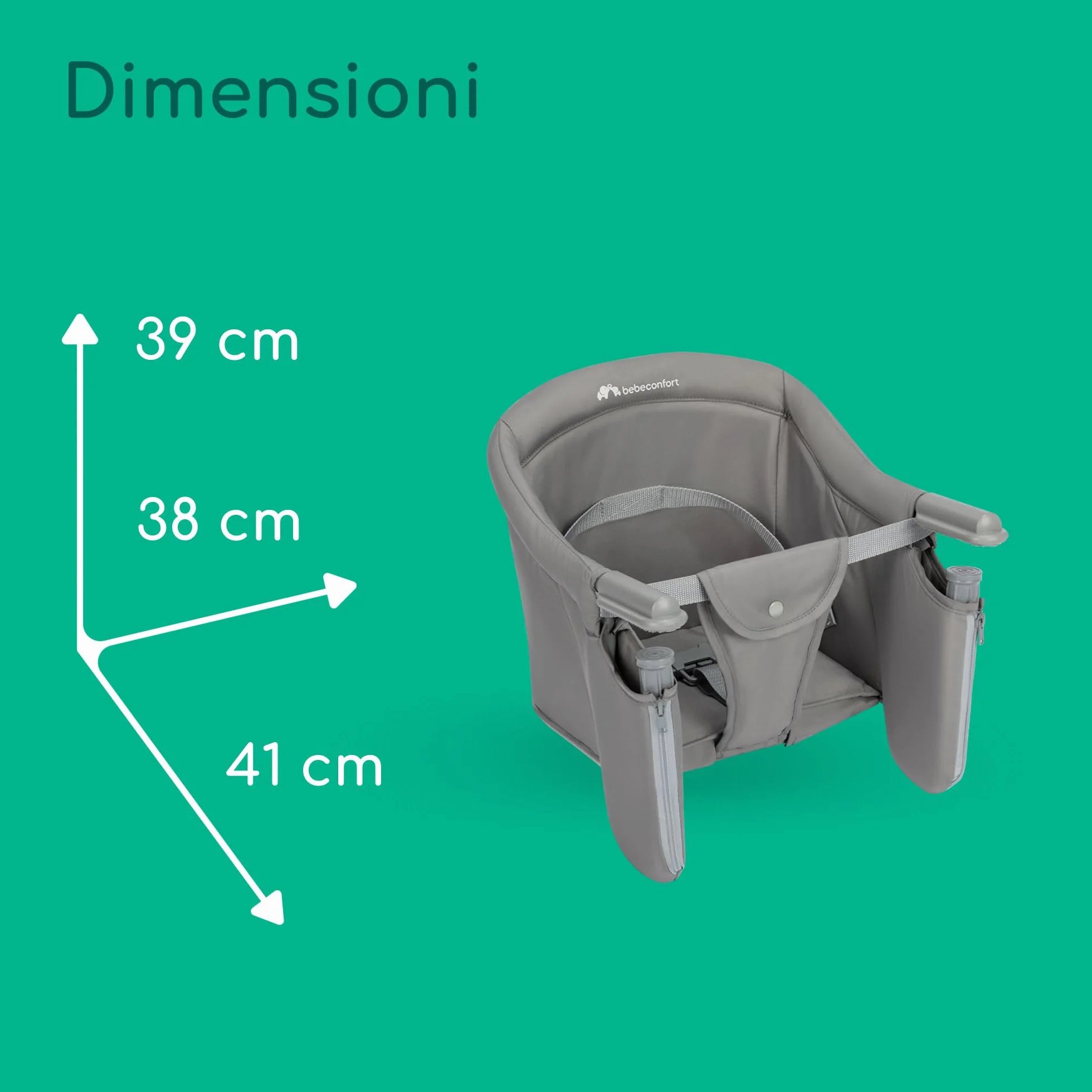 Bebeconfort Malva Seggiolino da Tavolo Pieghevole per Bambini 6 Mesi-3 Anni 15kg Mineral Grey