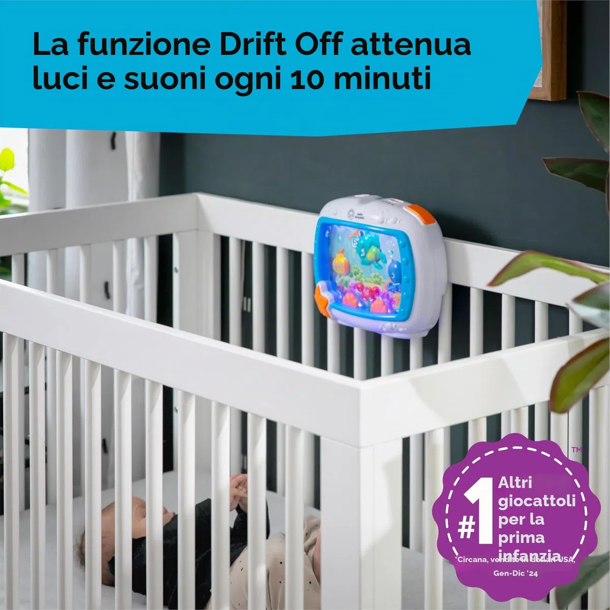Baby Einstein Sea Dreams Soother – Rumori Bianchi per Neonato con Luci e Suoni Marini, Acquario Bebè Giocattolo da Culla con Controllo Remoto e Luce Notturna Rilassante, 0+ Mesi