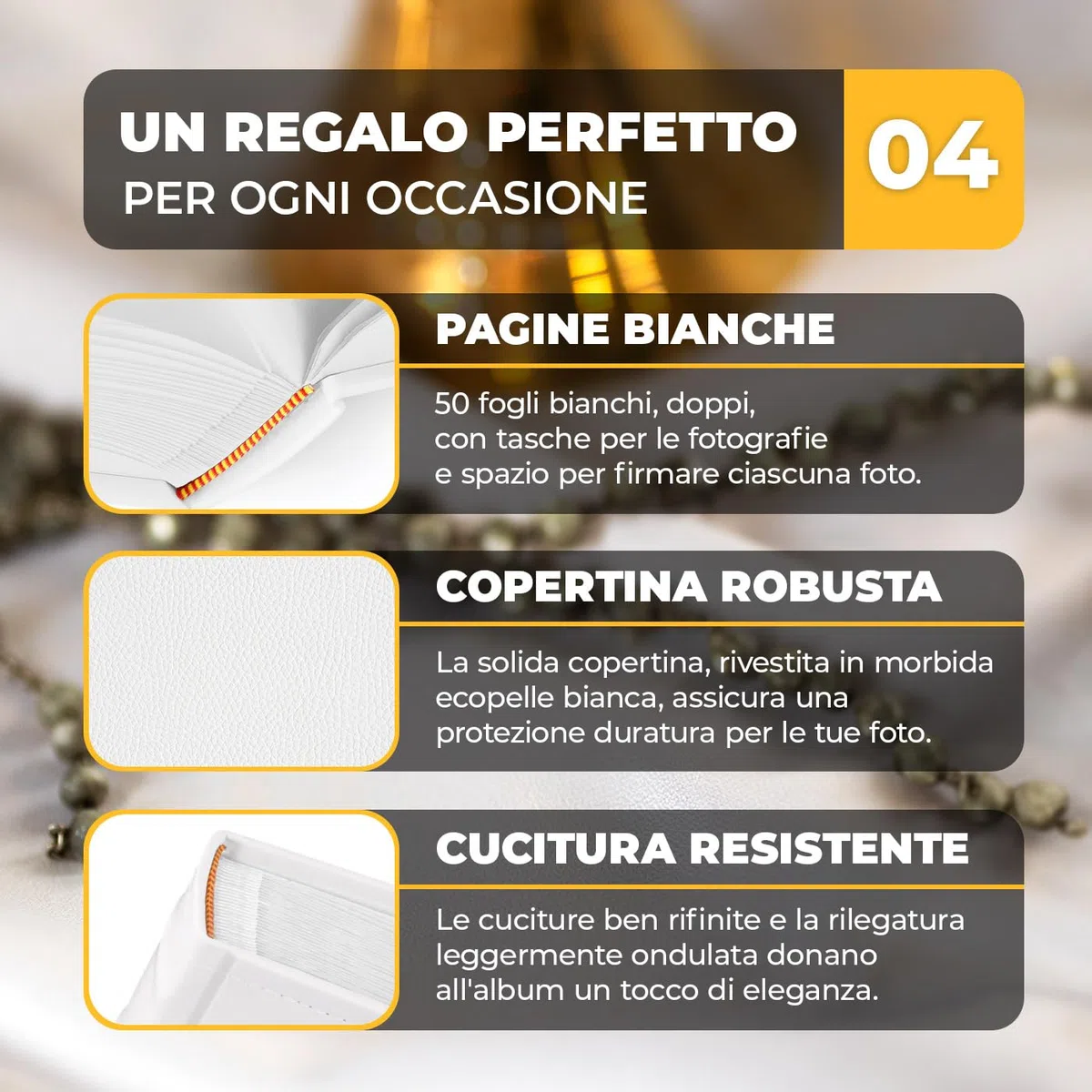 Maverton Album Fotografico - Copertina in Pelle Sintetica Personalizzata con Stampa - 100 Pagine con Tasche - 200 foto 10x15cm - regali neonato, regali bambini