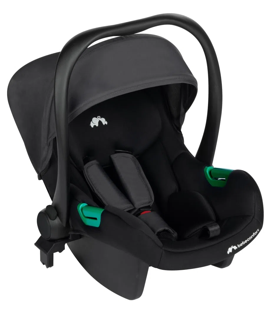 Bebeconfort Haze Trio, 3 in 1 Passeggino per bambini 0-4 anni, max 22 kg, Passeggino Leggero e Compatto, Seduta Convertibile in Navicella, Seggiolino Auto i-Size, Coprigambe e parapioggia, Tinted Grey
