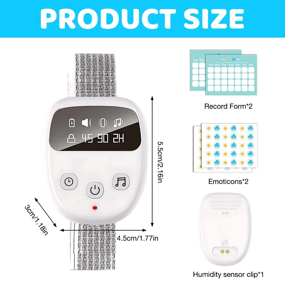 Allarme Wireless per la Pipì, Allarme Pee Ricaricabile, AllarmeWireless per Bambini con Telecomando, 3 Modalità Promemoria, 2 Suonerie, Ricarica USB, Timer, per Bambini, Anziani e Adulti