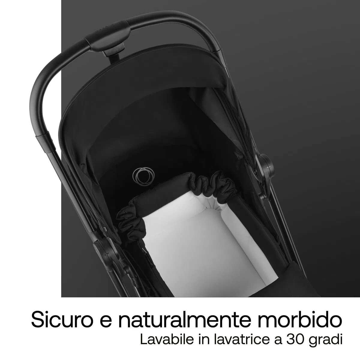 Bugaboo Baby Nest, Culla Portatile 2in1 e sacco a pelo con manici, diventa materassino di cotone e tappeto da gioco, compatibile con passeggini, reclinabile per neonati – Heritage Black