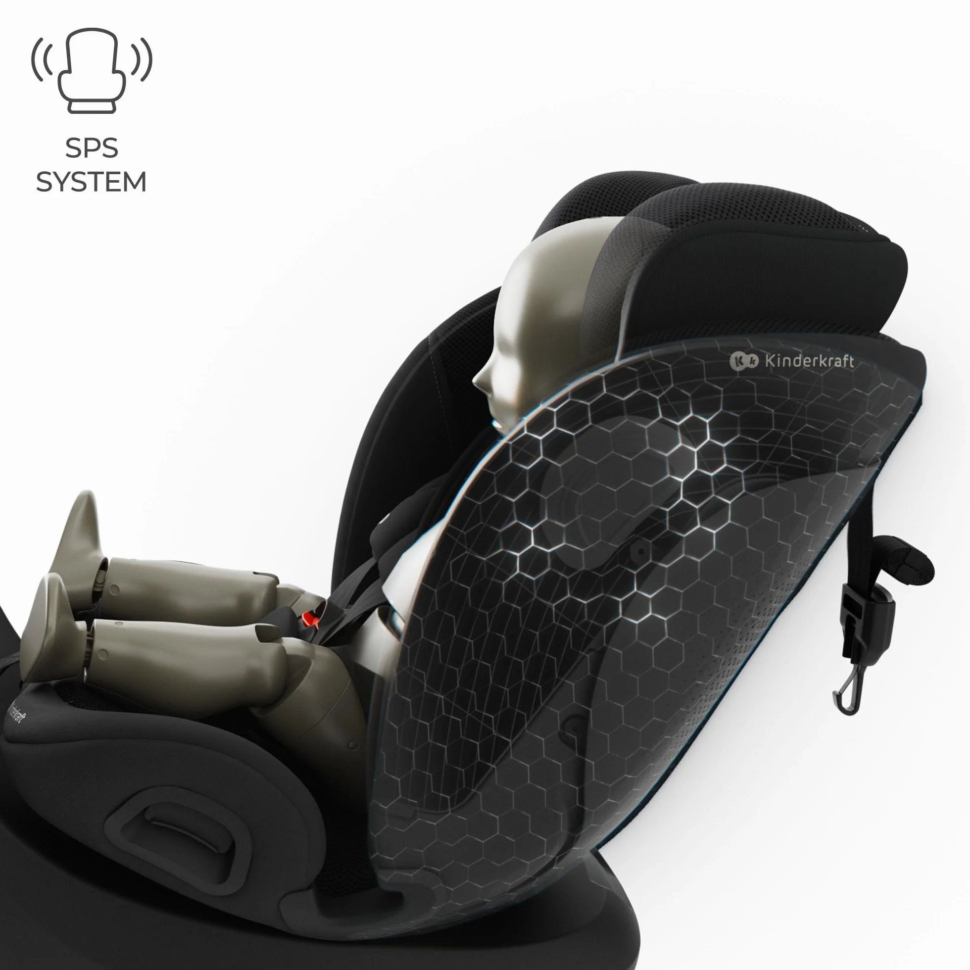 Kinderkraft I-GROW 2 PRO Seggiolino auto 0-36 kg, I-SIZE 40-150 cm, Seggiolino 360 girevole, con Isofix Base, Reclinabile Posizione sdraiata, Poggiatesta regolabile, Gruppo 0 1 2 3, Nero