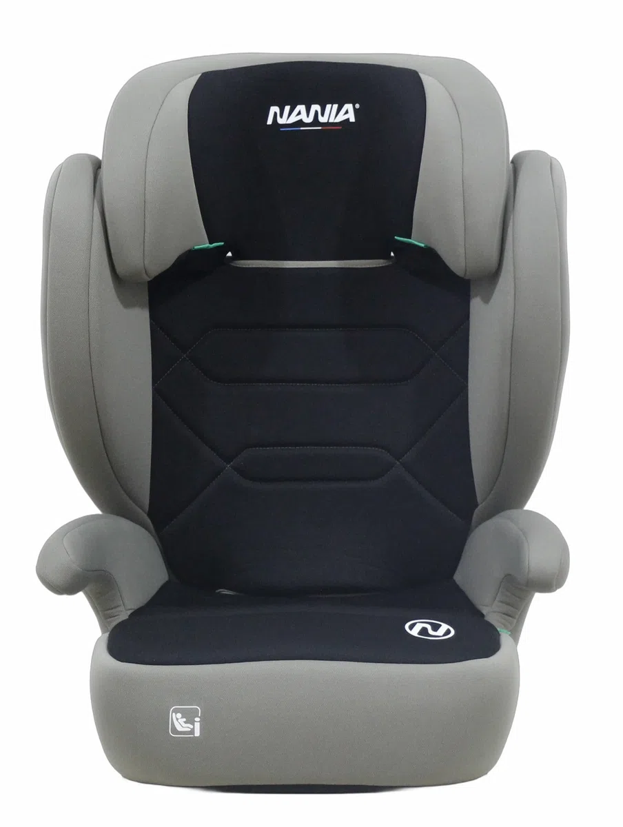 NANIA Belem, Seggiolino auto, 2 in 1, i-Size, 100-150 cm, da 3,5 a 12 anni, da 15 a 36 kg, cintura di sicurezza a 3 punti, Protezioni laterali, Poggiatesta Regolabile 9 Posizioni-non reclinabile