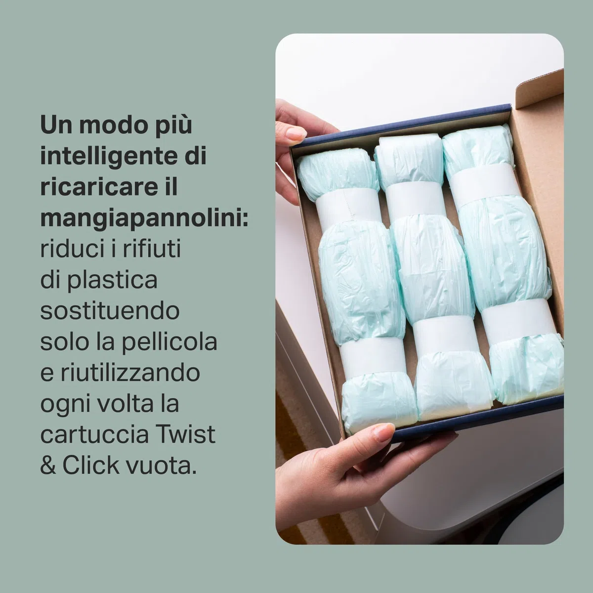 Tommee Tippee Sacchetti per mangiapannolini Twist & Click, 12 ricariche da 10,5 metri, pellicola antibatterica* multistrato, da inserire nella ricarica in uso, 12 x 10,5 m