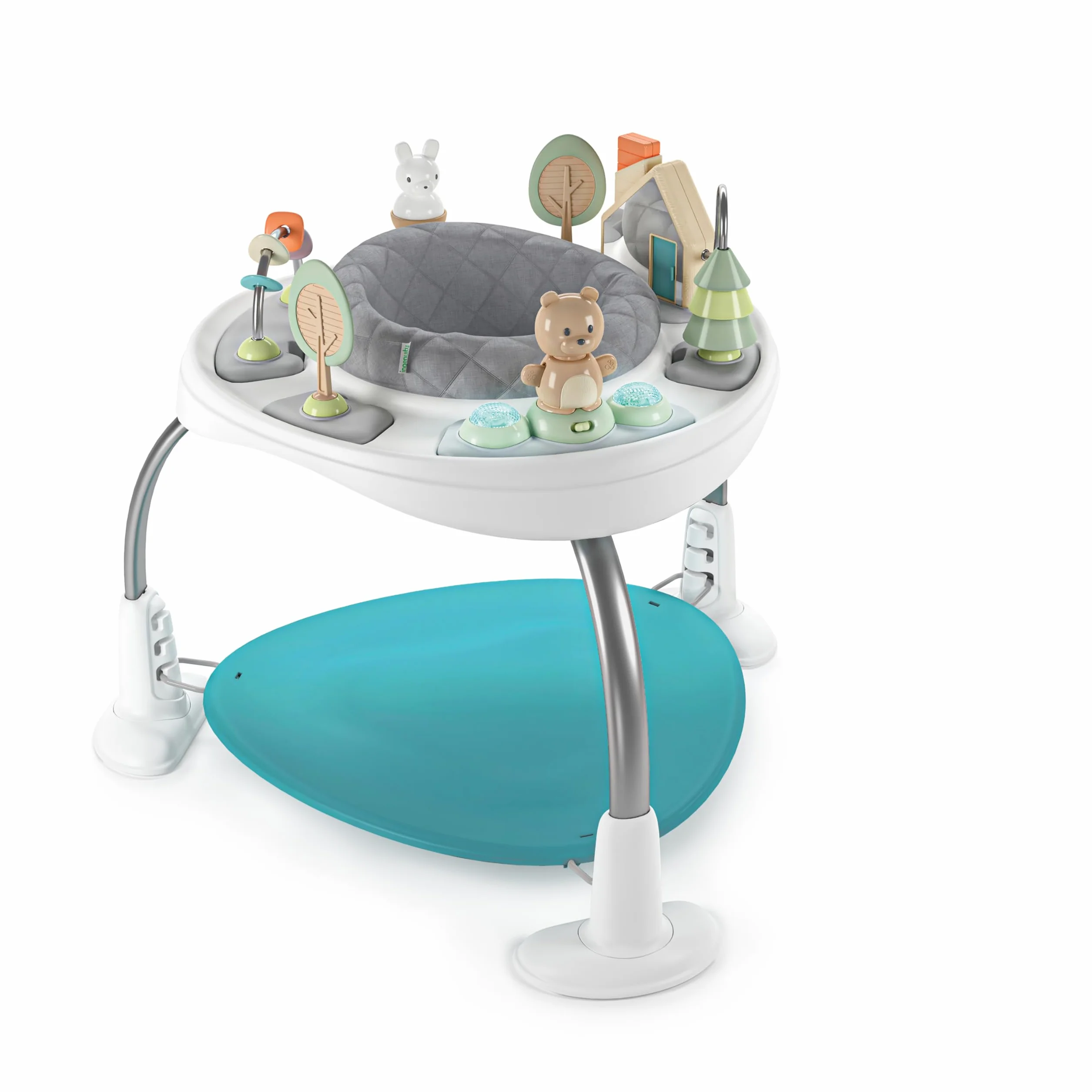 Ingenuity Spring & Sprout 2 in 1 Centro Attività Giochi e Tavolo con Cuscino Luci Suoni 11 Attività Interattive 6 Mesi+