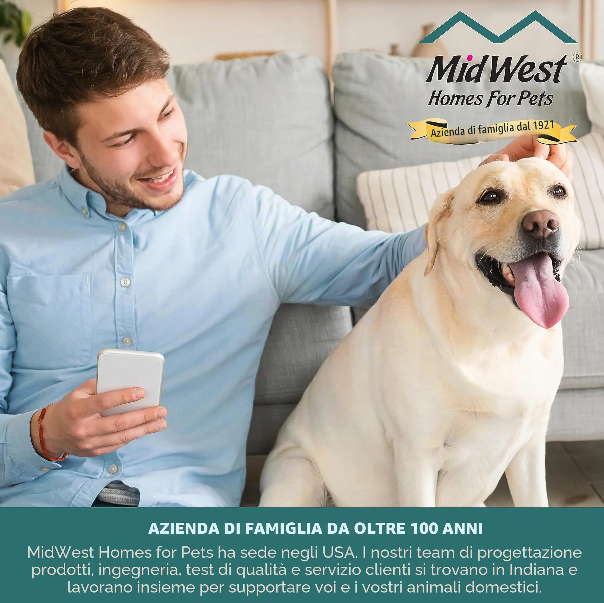 MidWest Homes for Pets - Cancello per animali domestici, altezza 99,4 cm, in acciaio bianco, si espande fino a 96,5 cm di larghezza, include estensioni di 7,6 cm