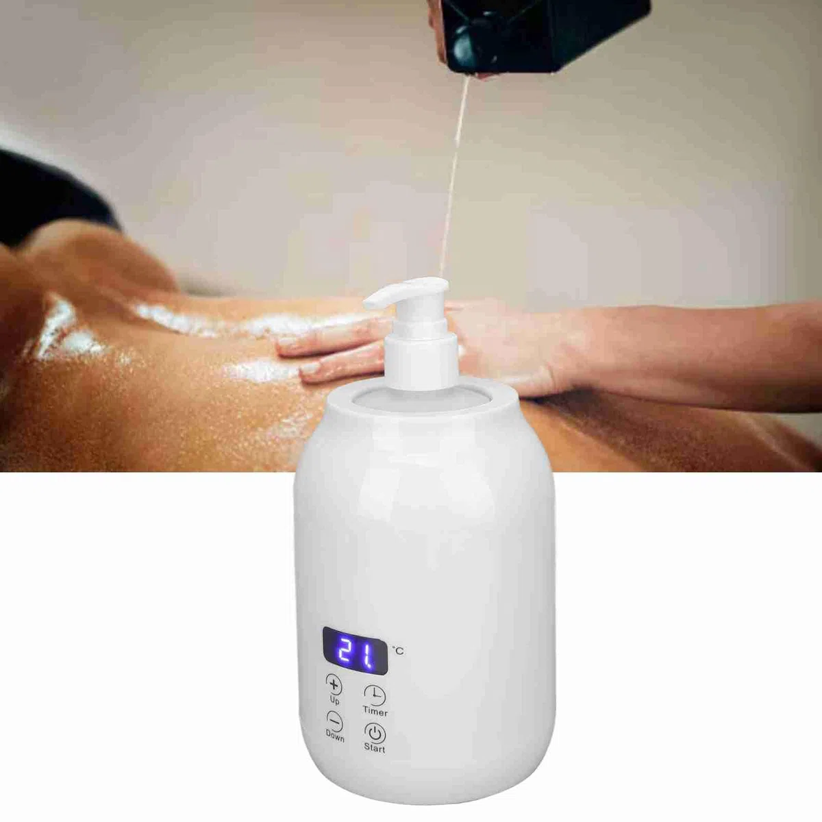 Qiilu Scaldaolio Massaggio per Massaggi PRO Spa Scaldabiberon per Olio Massaggio con Display LED Controllo Touch Regolazione della Temperatura Scalda Lozione per la Casa
