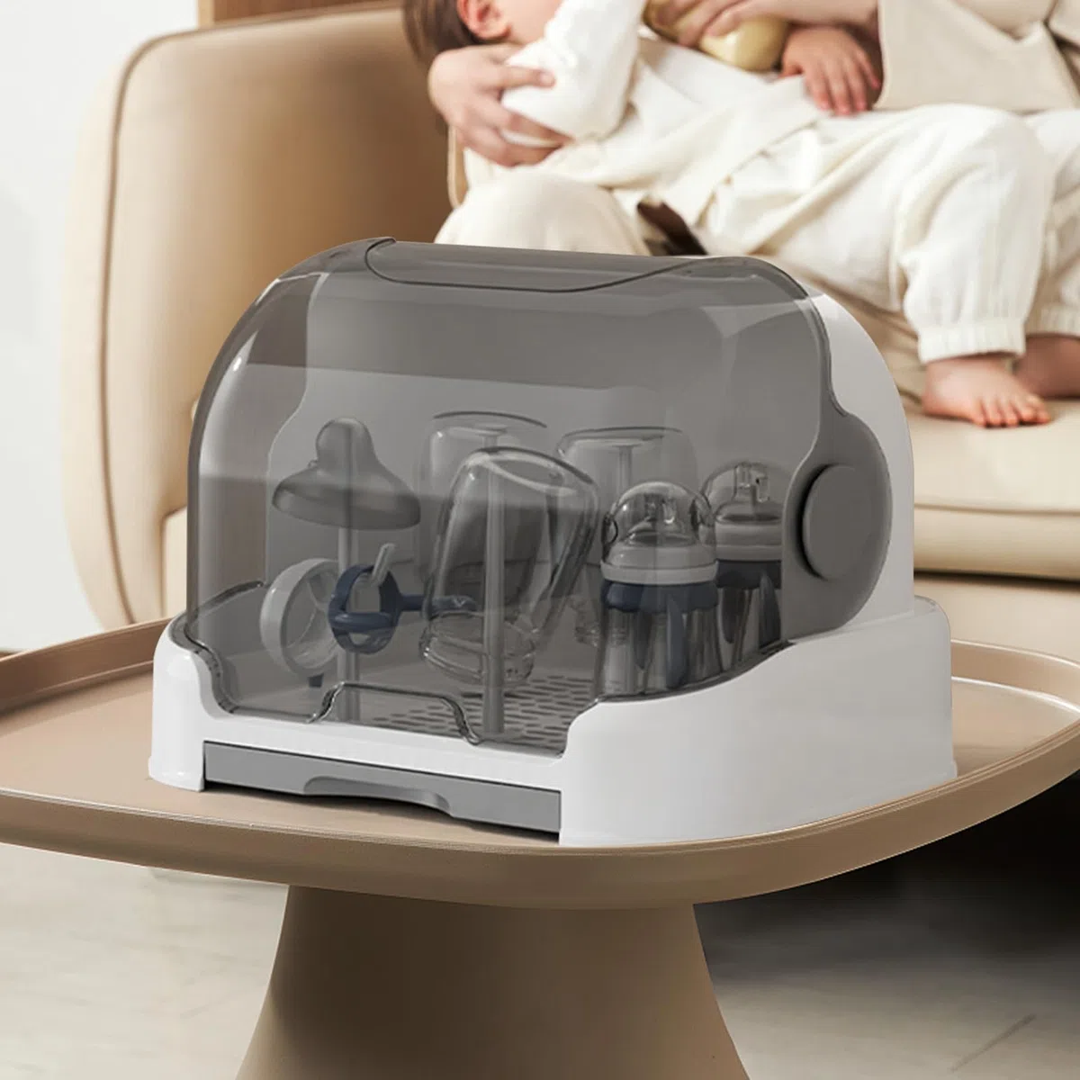 Porta Biberon - Organizzatore Biberon Grande con Coperchio | Risparmio Spazio per Cucina Camera da Letto Dispensa Fasciatoio Genitori