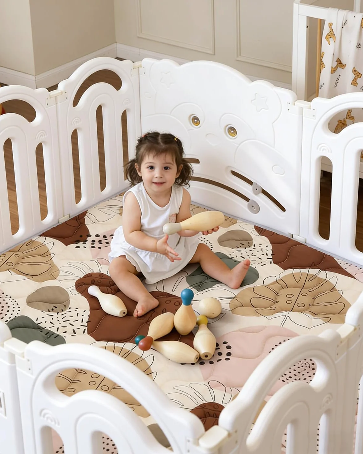 Tappeto Gioco Bambini,Addensare Tappeto Gioco Neonato 200x180cm,Antiscivolo,Lavabile in Lavatrice,Pieghevole Tappeto Neonato Gattonamento,Tappeto Cameretta Bambino, Design in Stile Bohémien