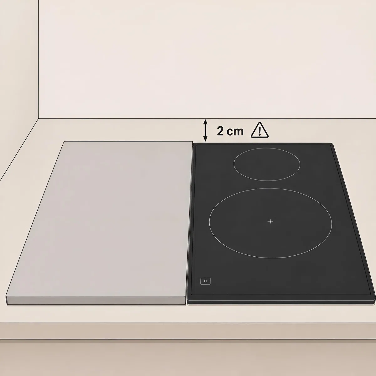 Copri induzione piano cottura e vetroceramica (non GAS). 55 x 33 x 2,5 cm. Fatto a mano in Spagna. Massima resistenza. Copripiano cottura ad induzione, copertura piano cottura. (1, Rosso)
