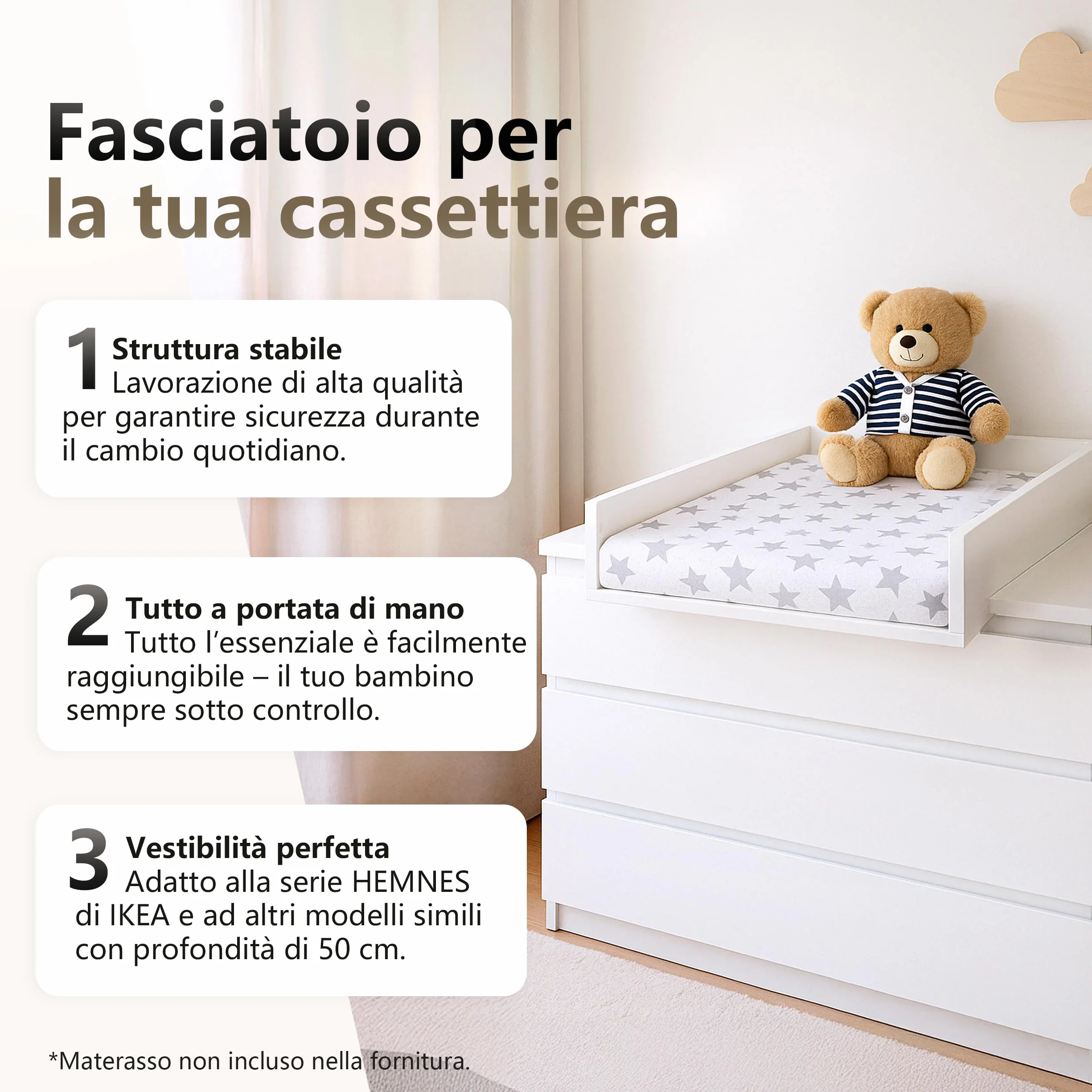 IKEA Hemnes Fasciatoio 50 cm Verde 72 x 54 cm