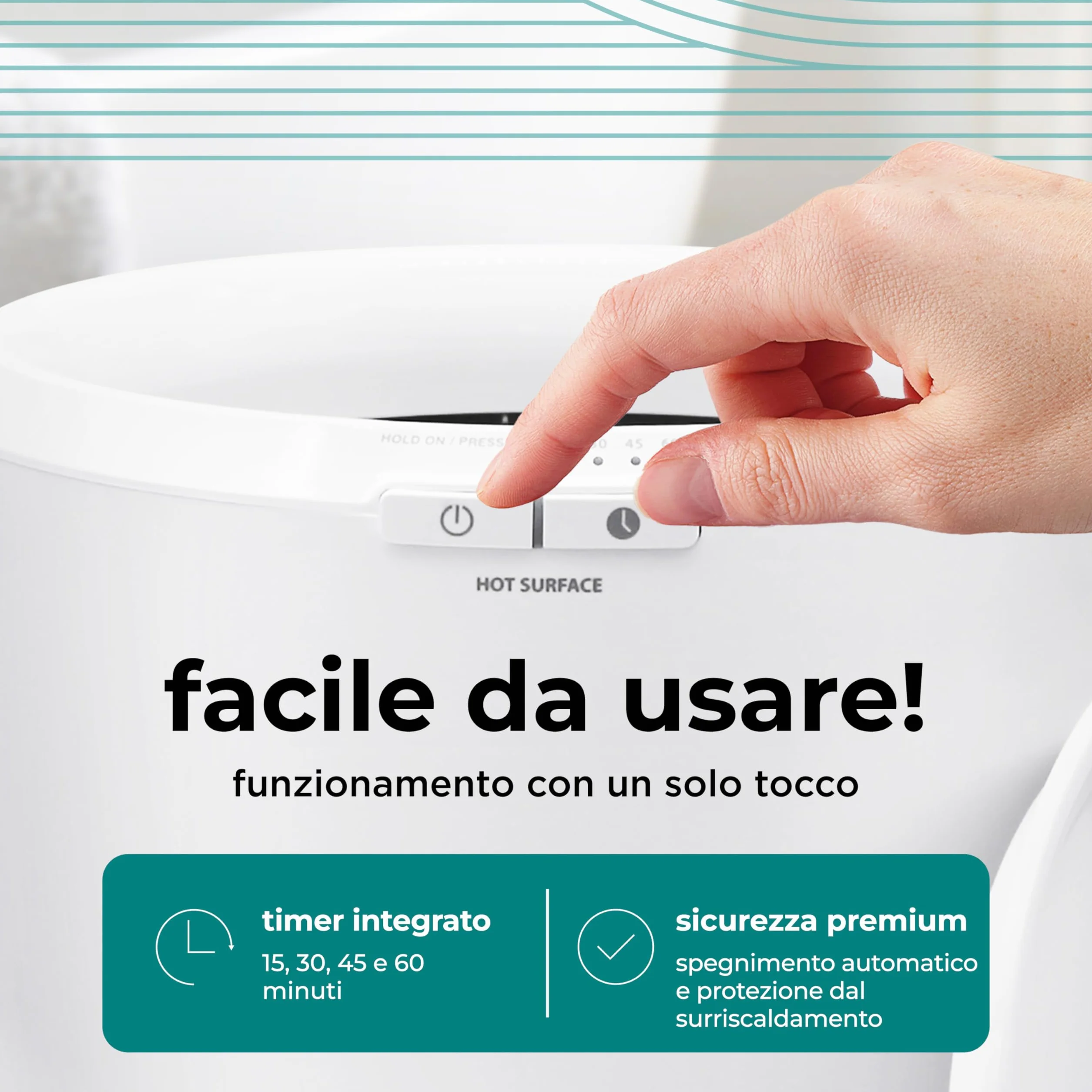 SereneLife Scaldasalviette Elettrico 12L 500W Autospegnimento Asciugamano Coperta Accappatoio