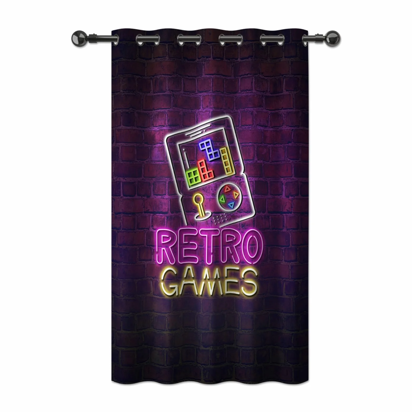 YONGFOTO Cortina Gaming Oscuranti Neon Retro Gamepad per Camera Bambini 140x229 cm
