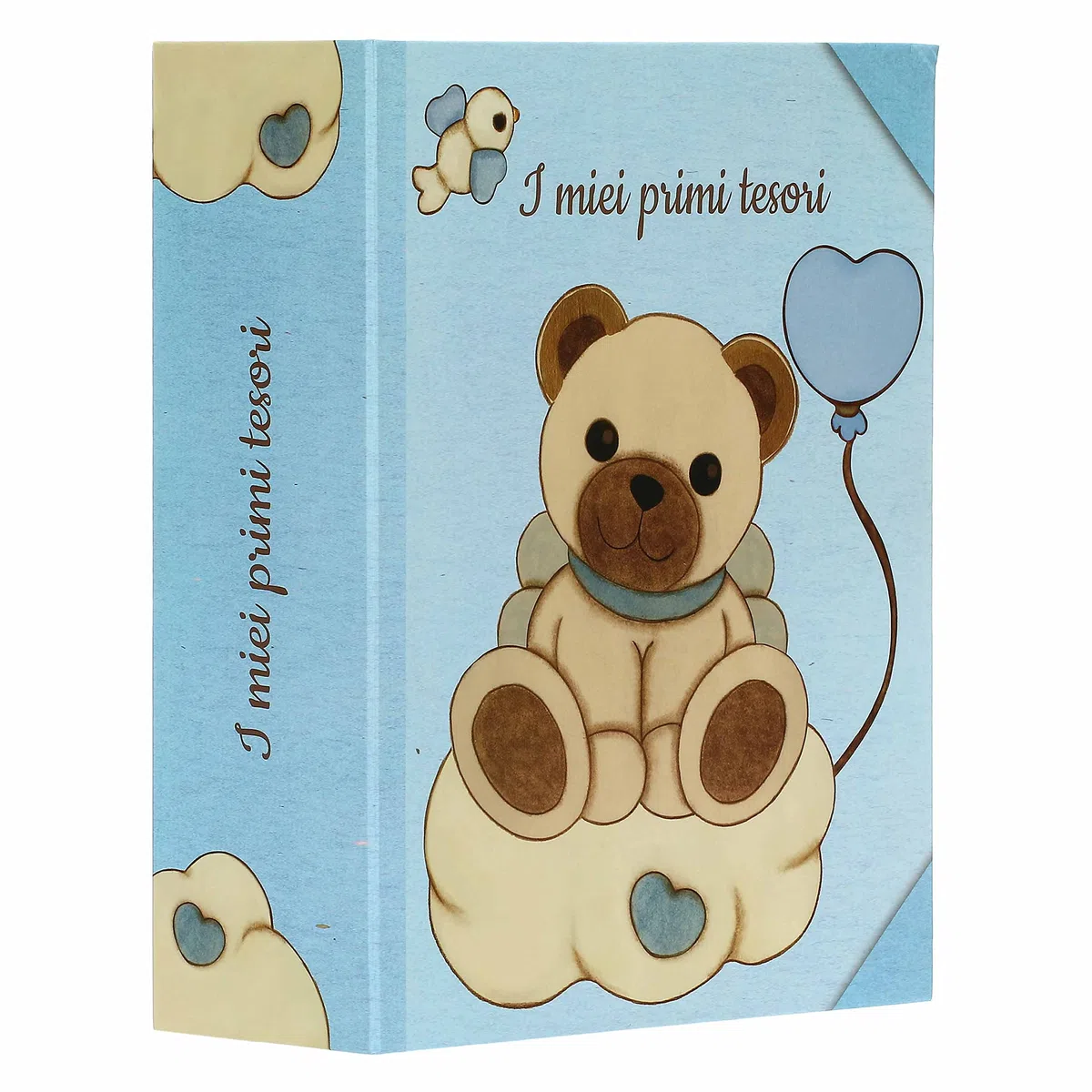 THUN - Scatola Ricordi Blu con Teddy - Bambini, Album e Ricordi - Carta - 24x30x10 cm