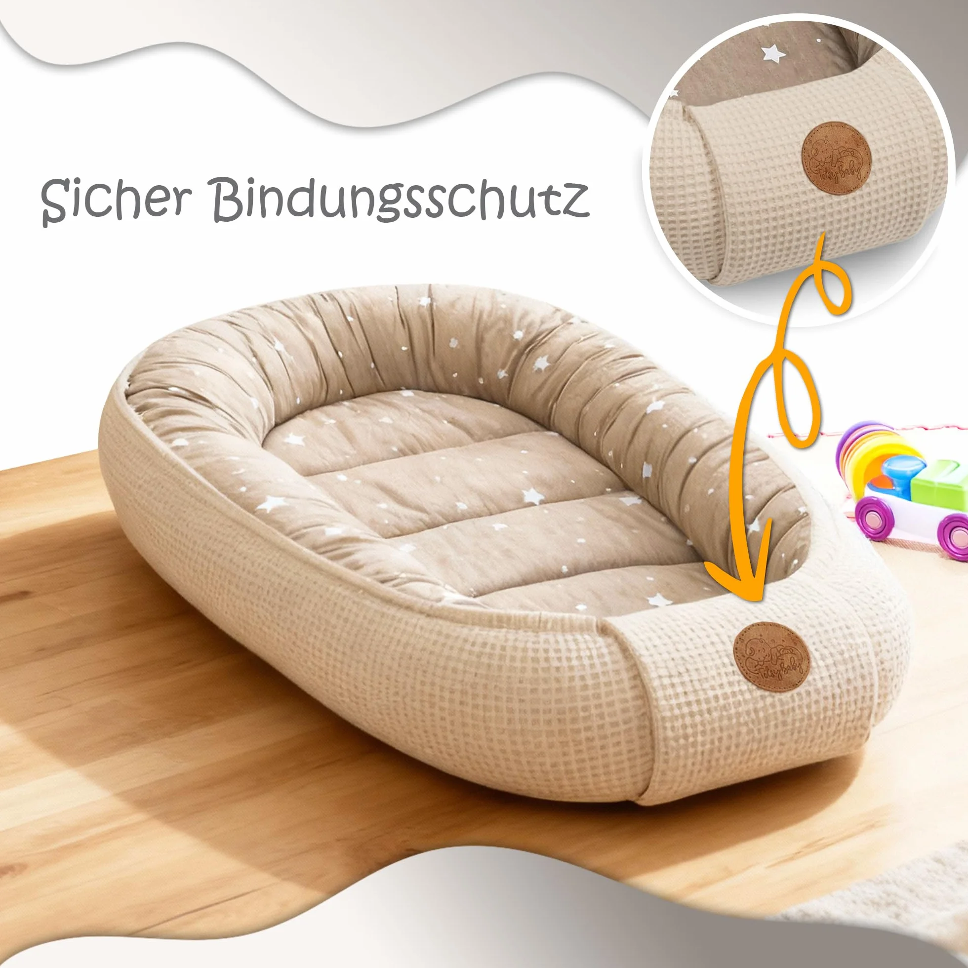 Riduttore lettino neonato 50x90cm nido baby nest antisoffoco culla pod Giraffe