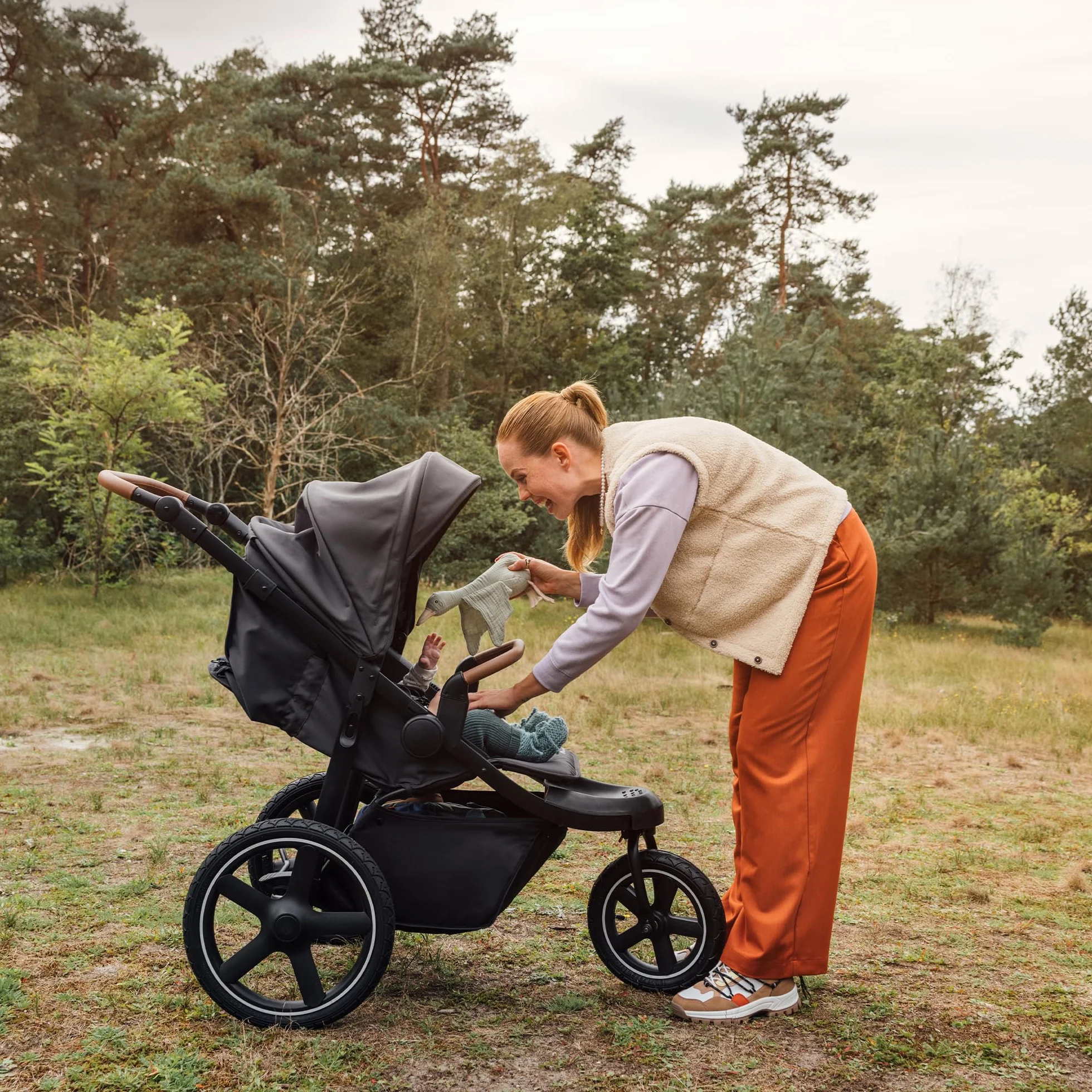 Bebeconfort Cloudy Passeggino Ruote Grandi, 0-4 anni (max.22kg), Reclinabile e Pieghevole, Chiusura Rapida, Corsa 3 Ruote Fuori Strada, Maniglione Regolabile, Mineral Graphite