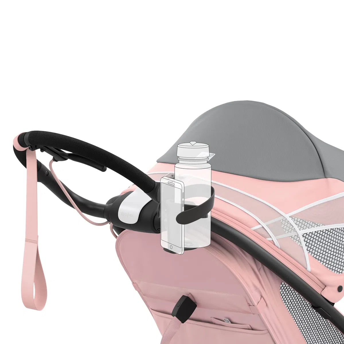Cybex Porta bevande 2-in-1 per passeggino da jogging AVI, Portabottiglie e portacellulare, Nero