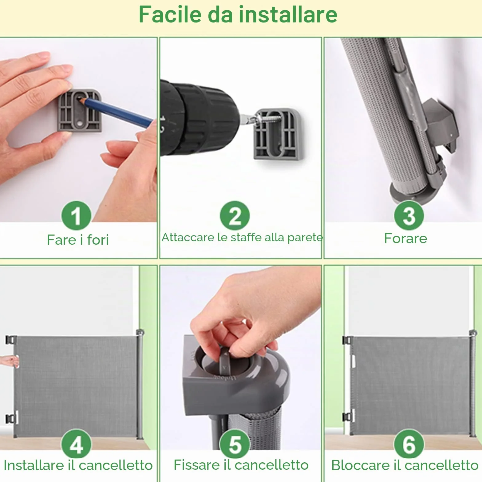 Cancelletto per Bambini Estensibile, 0-140 cm Cancello di Sicurezza Retrattile per Bambini e Animali Domestici per Scale e Corridoi Interni ed Esterni (Grigio)