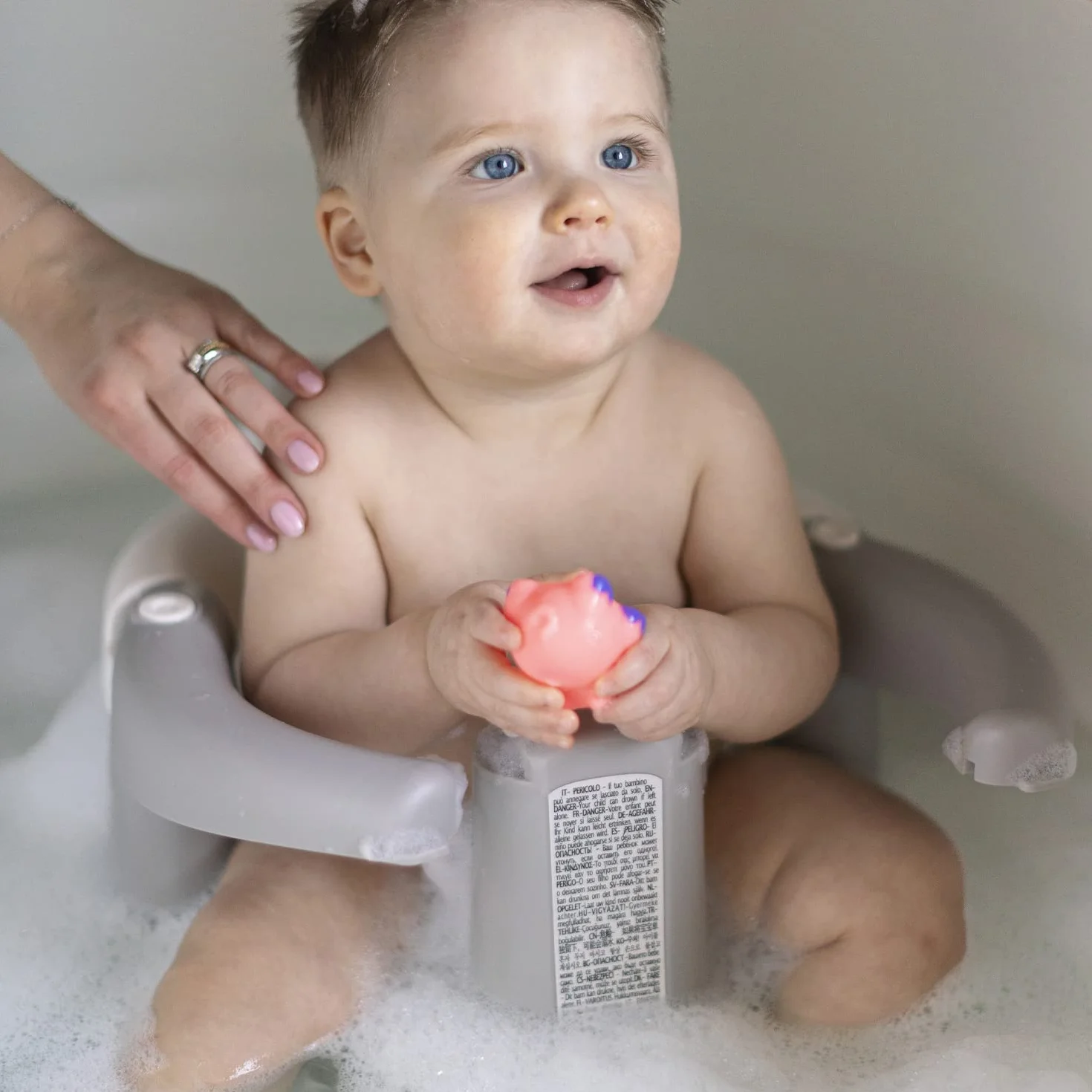 OKBABY - Crab - Seggiolino da Bagno apribile per Bagnetto Neonato 6-15 Mesi (13 kg) - Azzurro