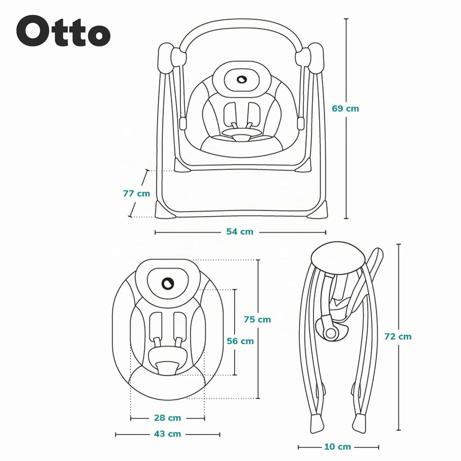 lionelo Otto Dondolo per Neonato e Bambini fino a 9kg Sdraietta con Giocattoli 5 Velocità Suoni Rilassanti Della Natura Altalena Portatile e Pieghevole Cinture a 5-punti Cavo di USB, Grigio